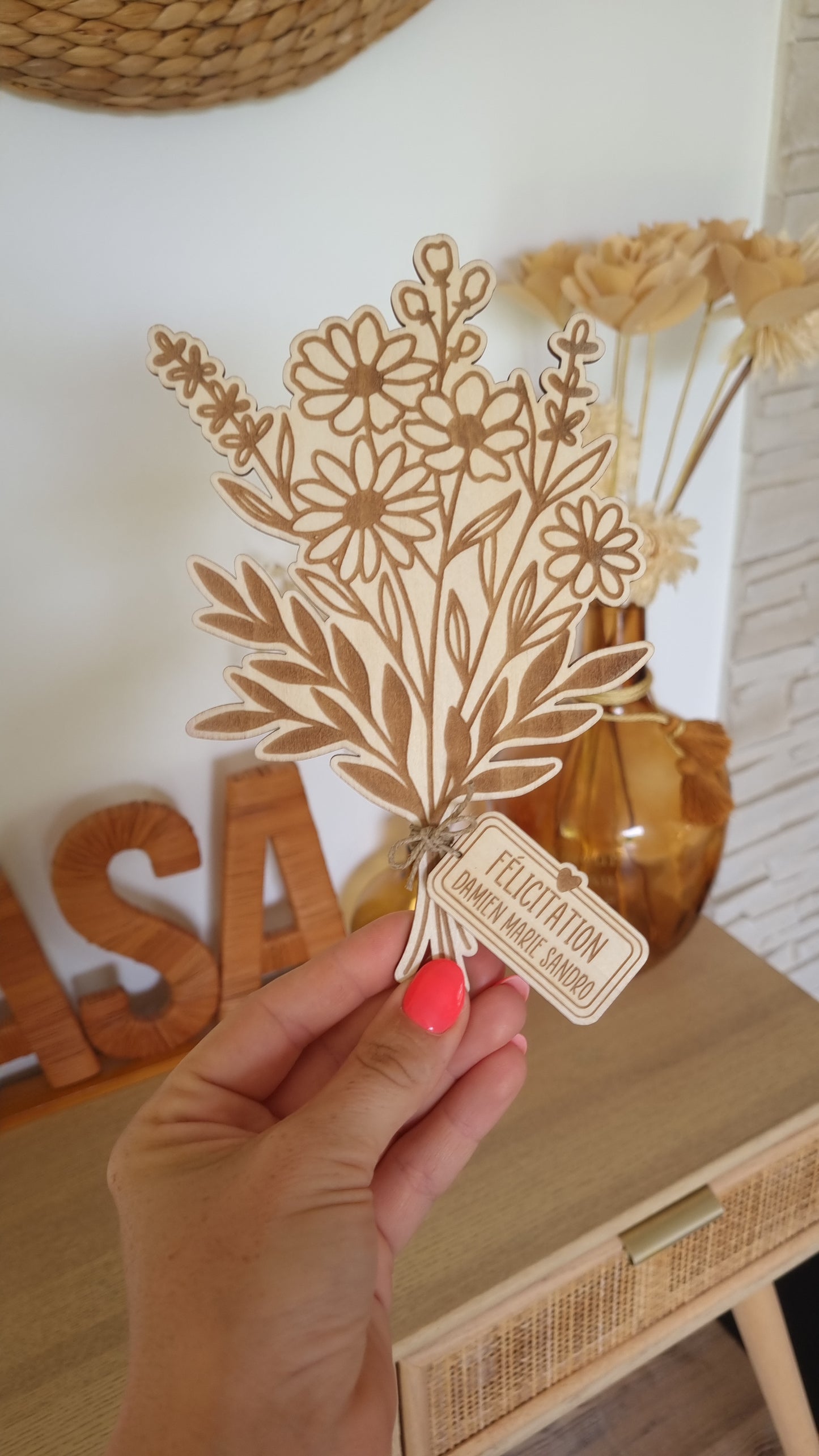 Mon beau bouquet de fleur en bois