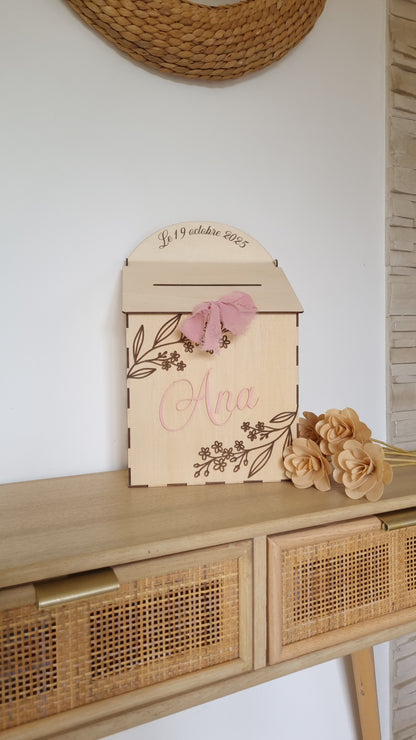 Urne bois personnalisable – Mariage, Baptême, Événement spécial