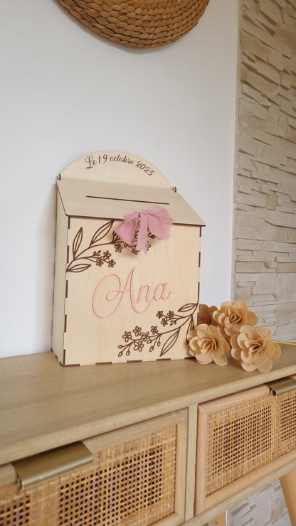 Urne bois personnalisable – Mariage, Baptême, Événement spécial