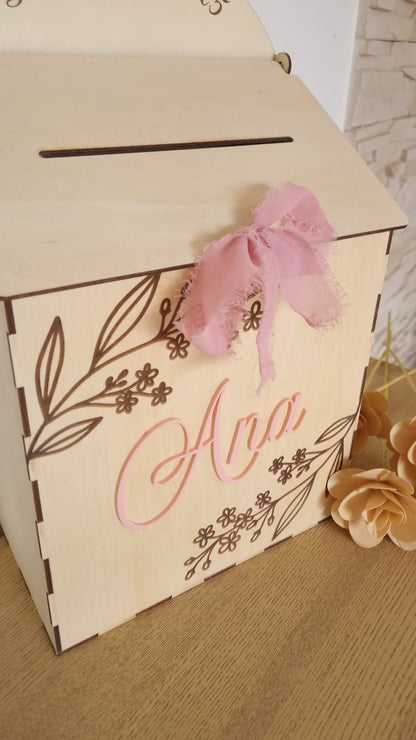 Urne bois personnalisable – Mariage, Baptême, Événement spécial