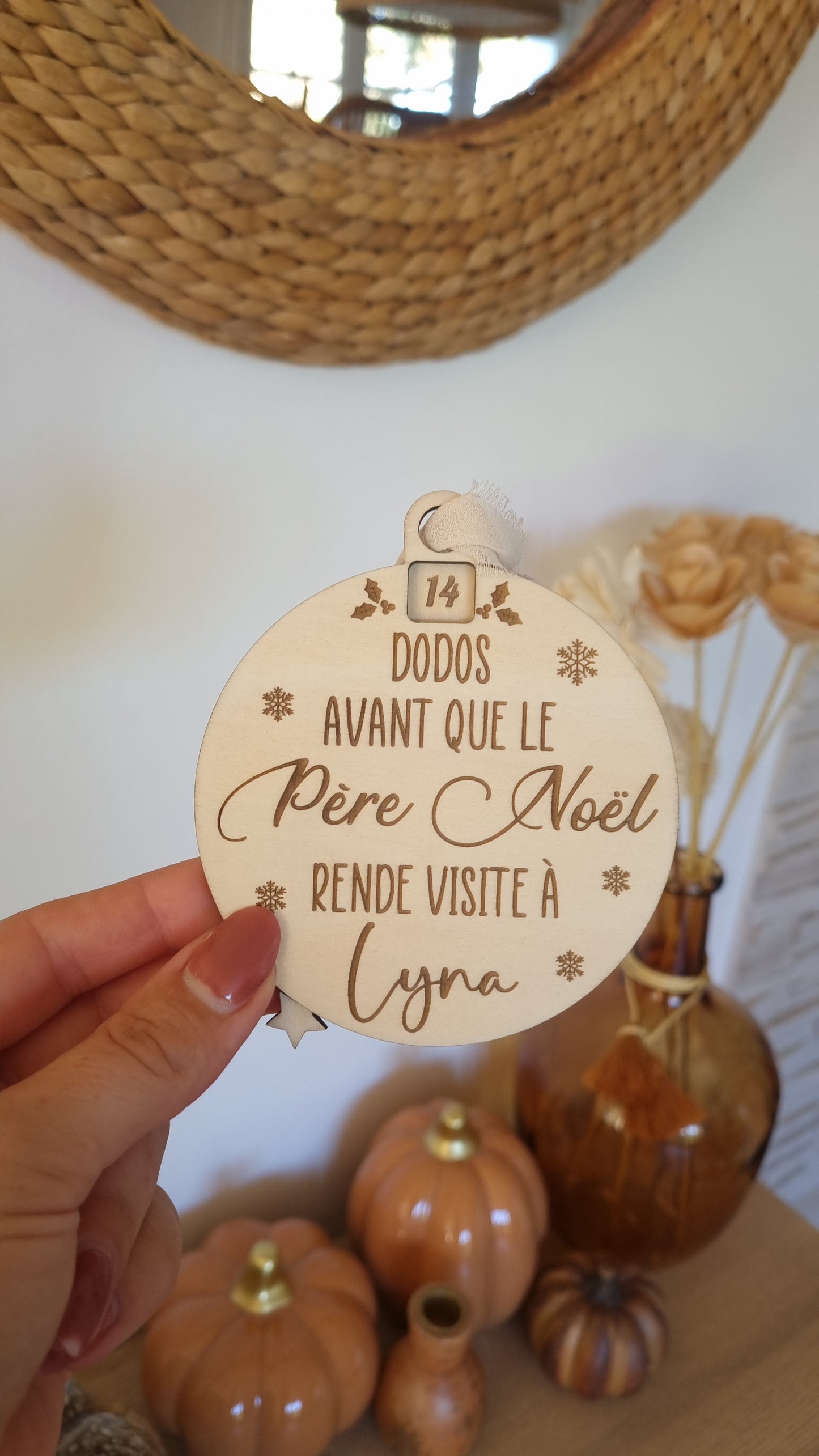 Boule de Noël décompte "nombre de dodos" personnalisée