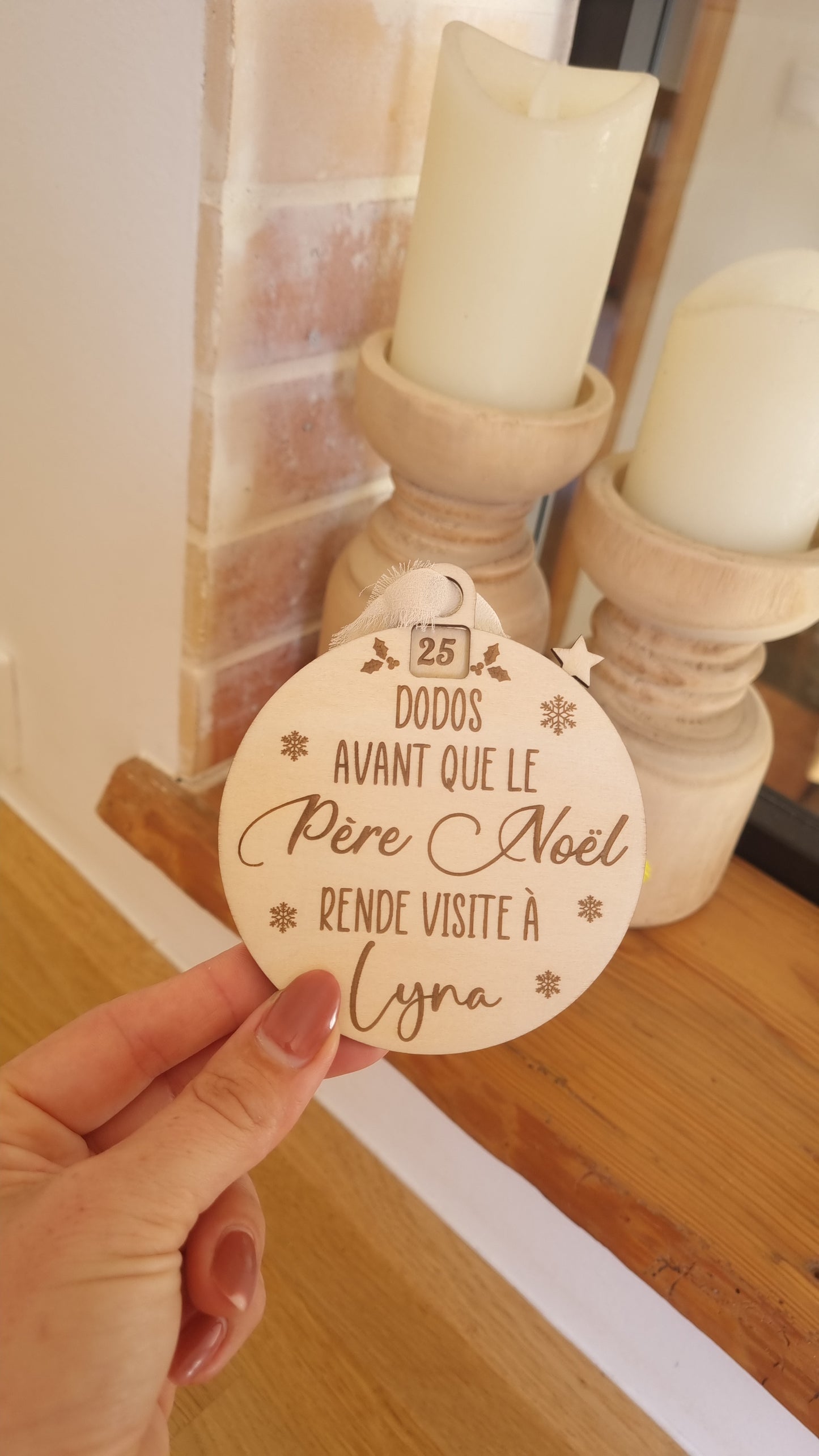 Boule de Noël décompte "nombre de dodos" personnalisée