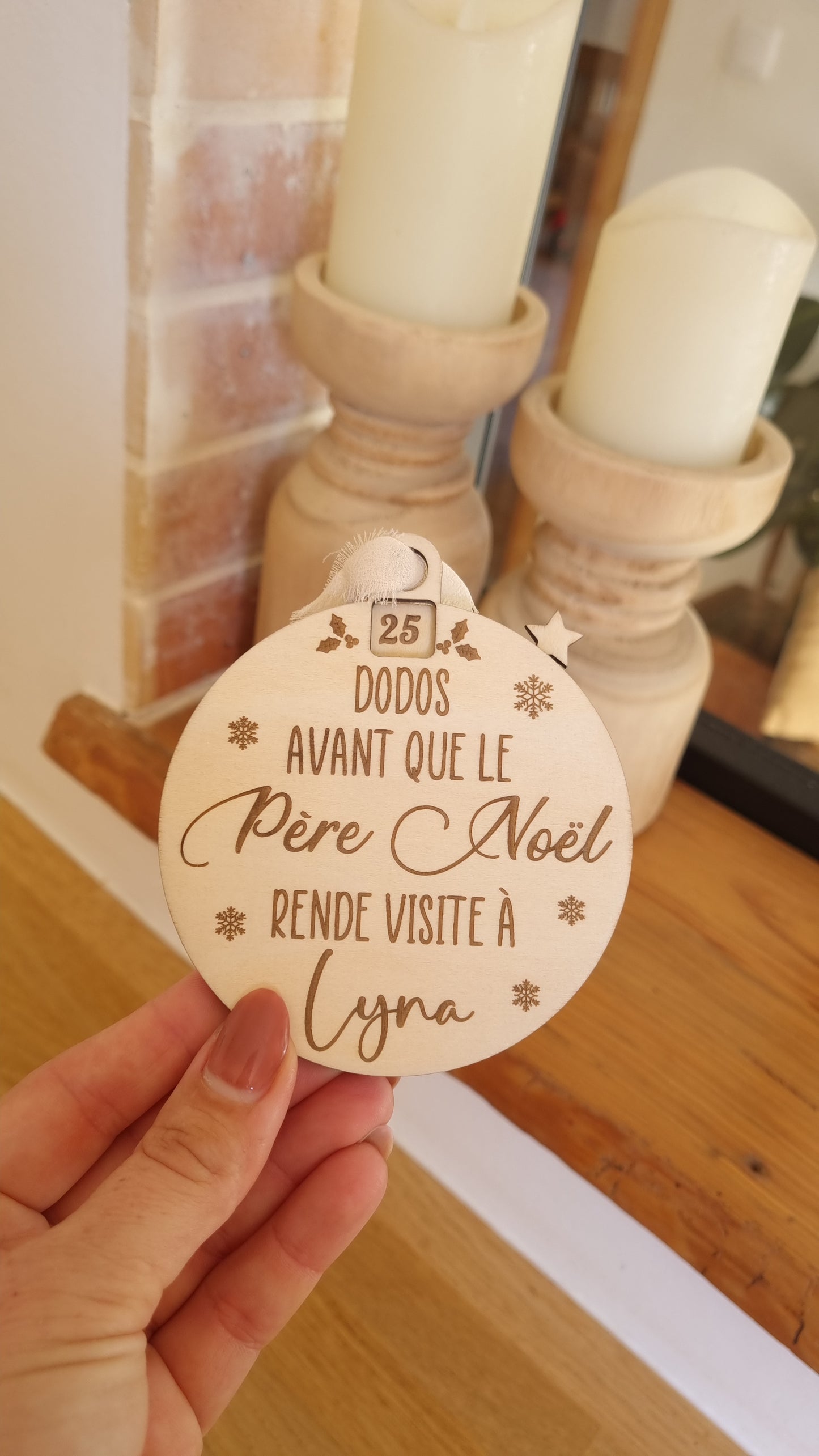 Boule de Noël décompte "nombre de dodos" personnalisée