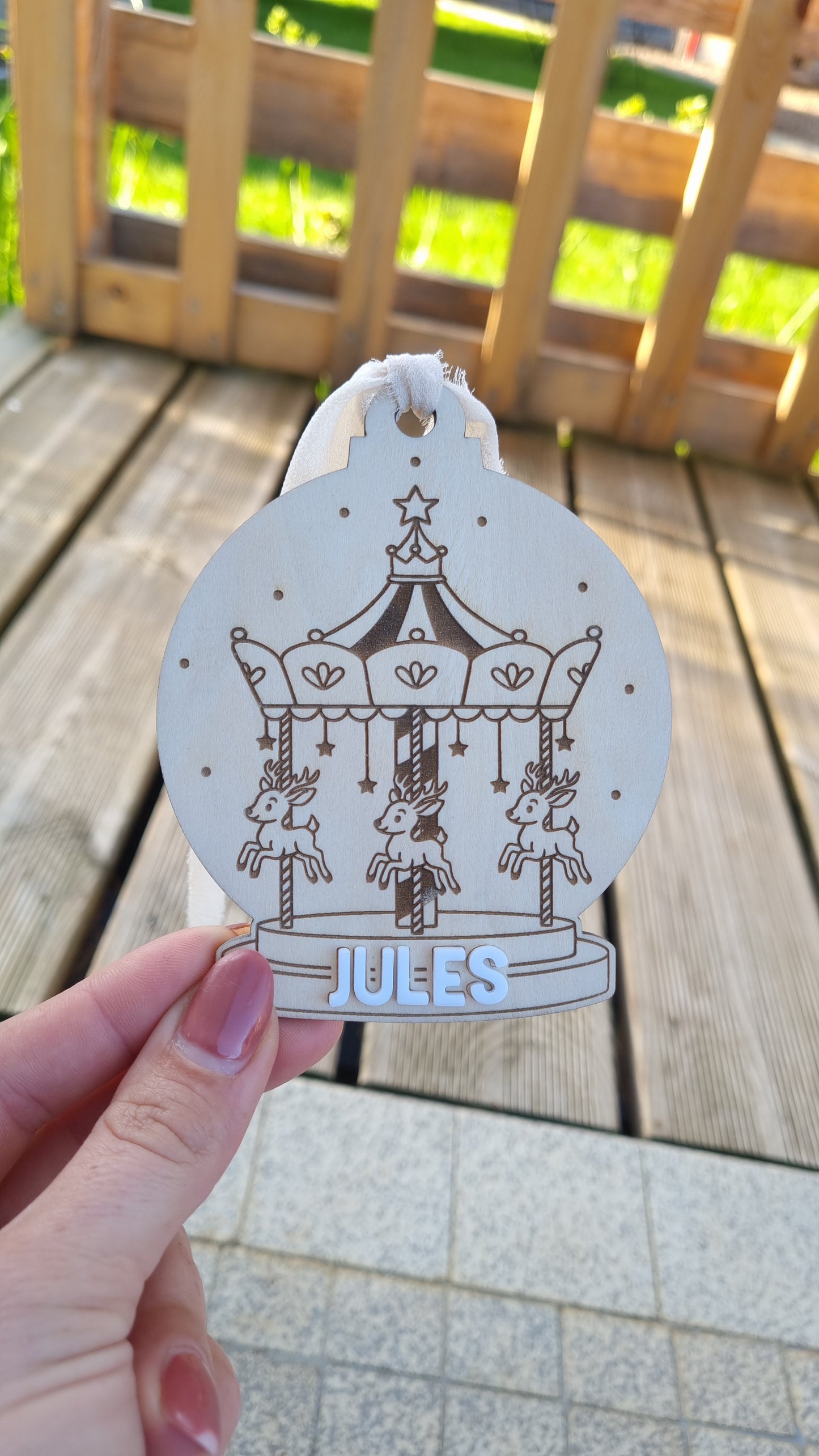 Boules de Noël personnalisées en bois