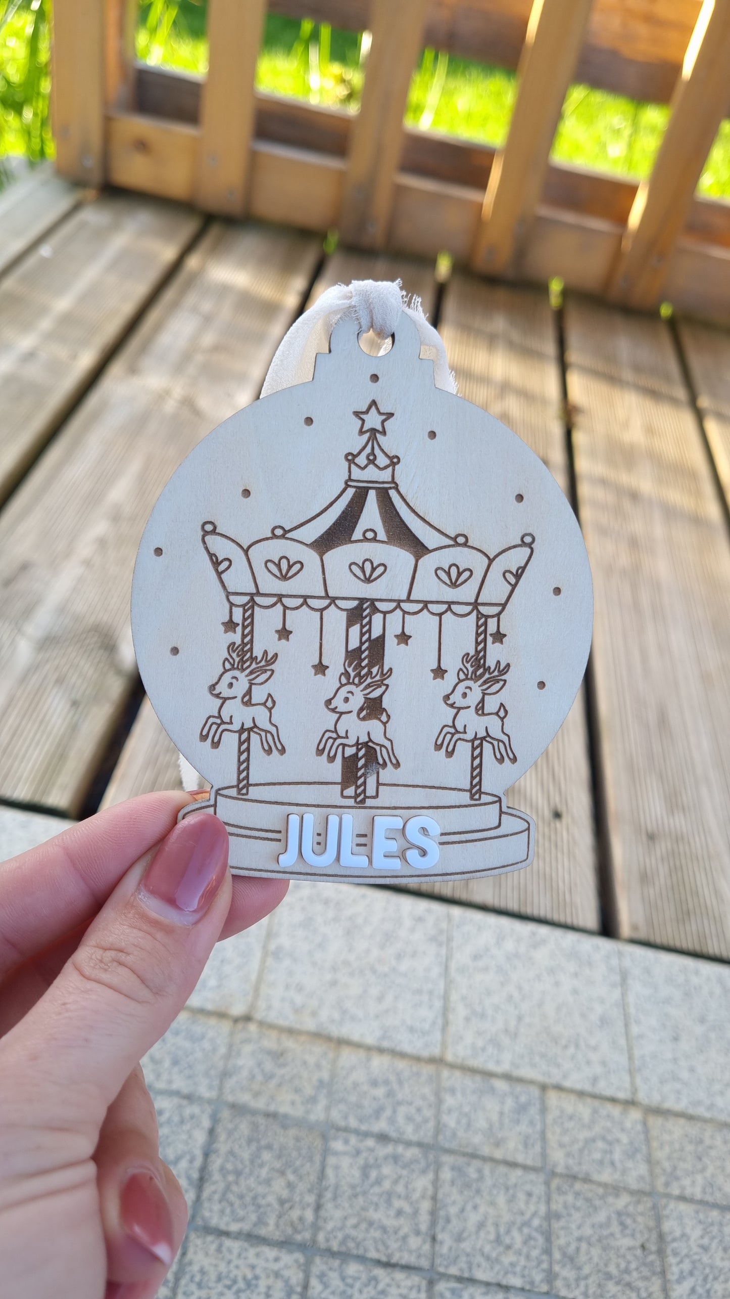Boules de Noël personnalisées en bois