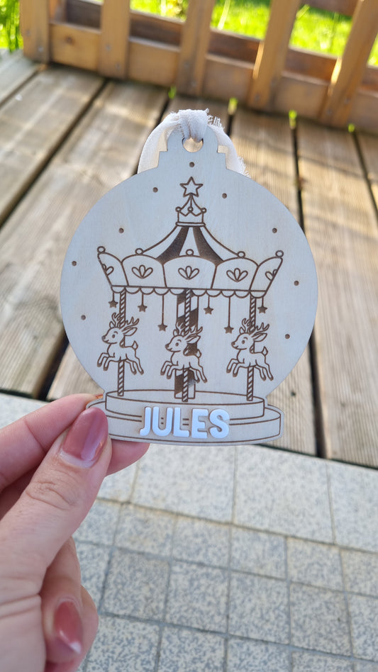 Boules de Noël personnalisées en bois