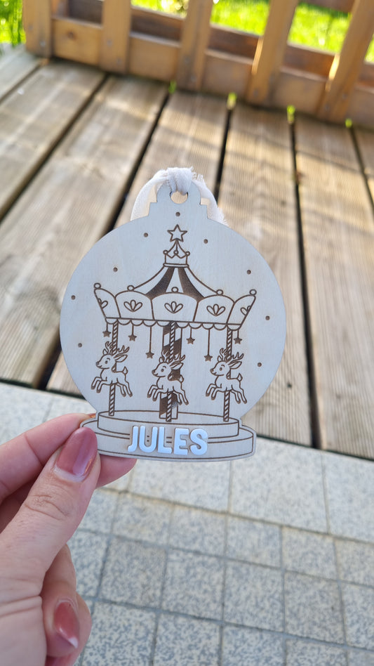 Boules de Noël personnalisées en bois