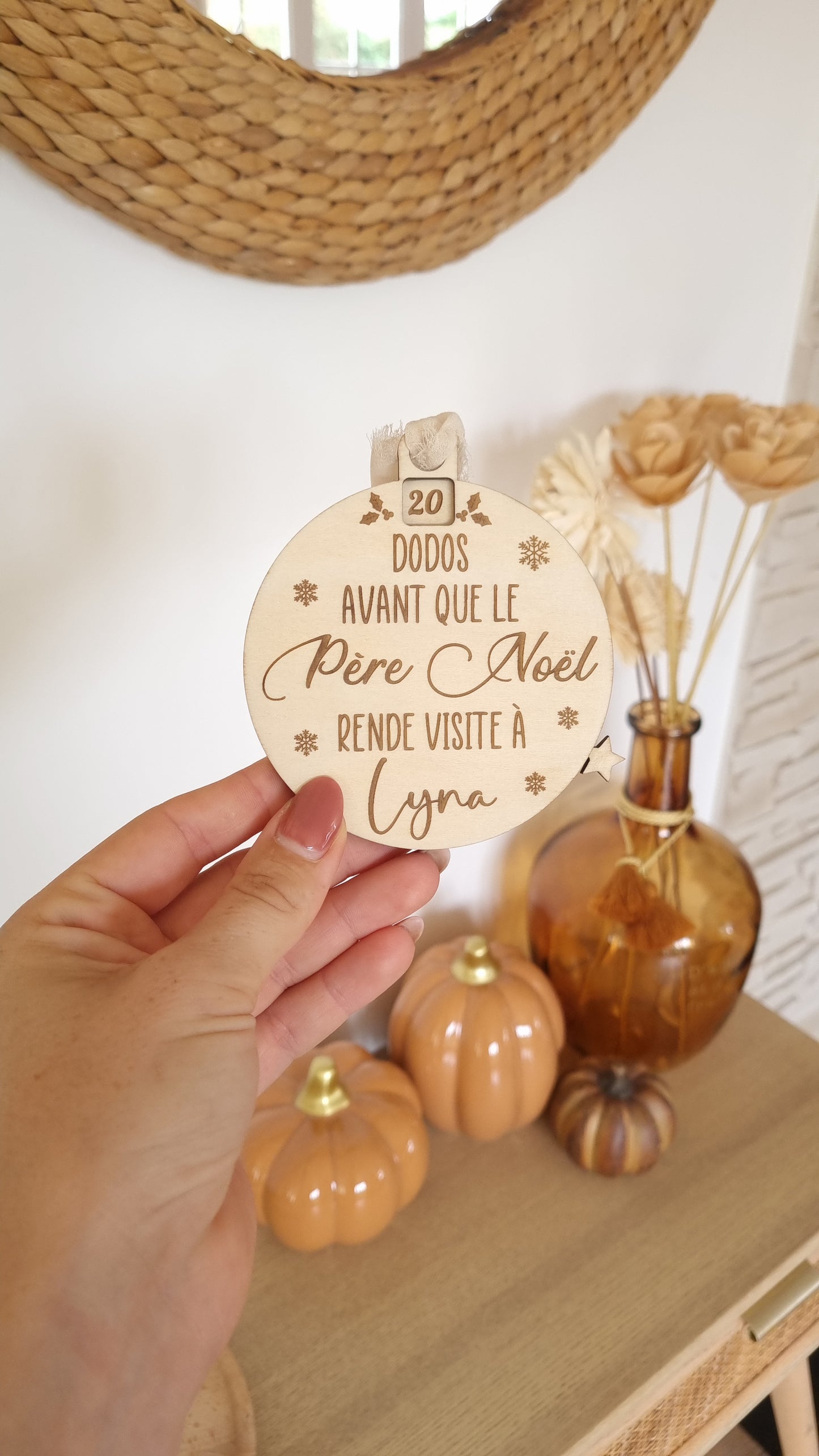 Boule de Noël décompte "nombre de dodos" personnalisée