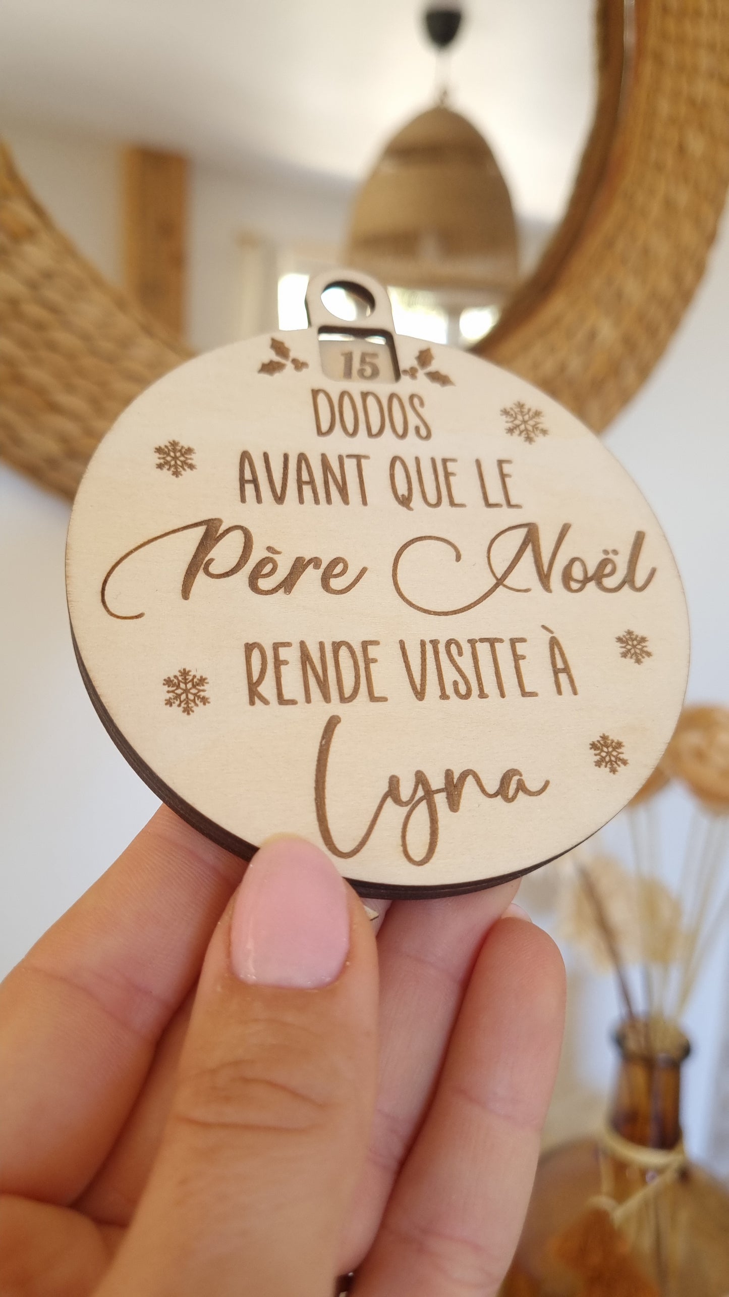 Boule de Noël décompte "nombre de dodos" personnalisée