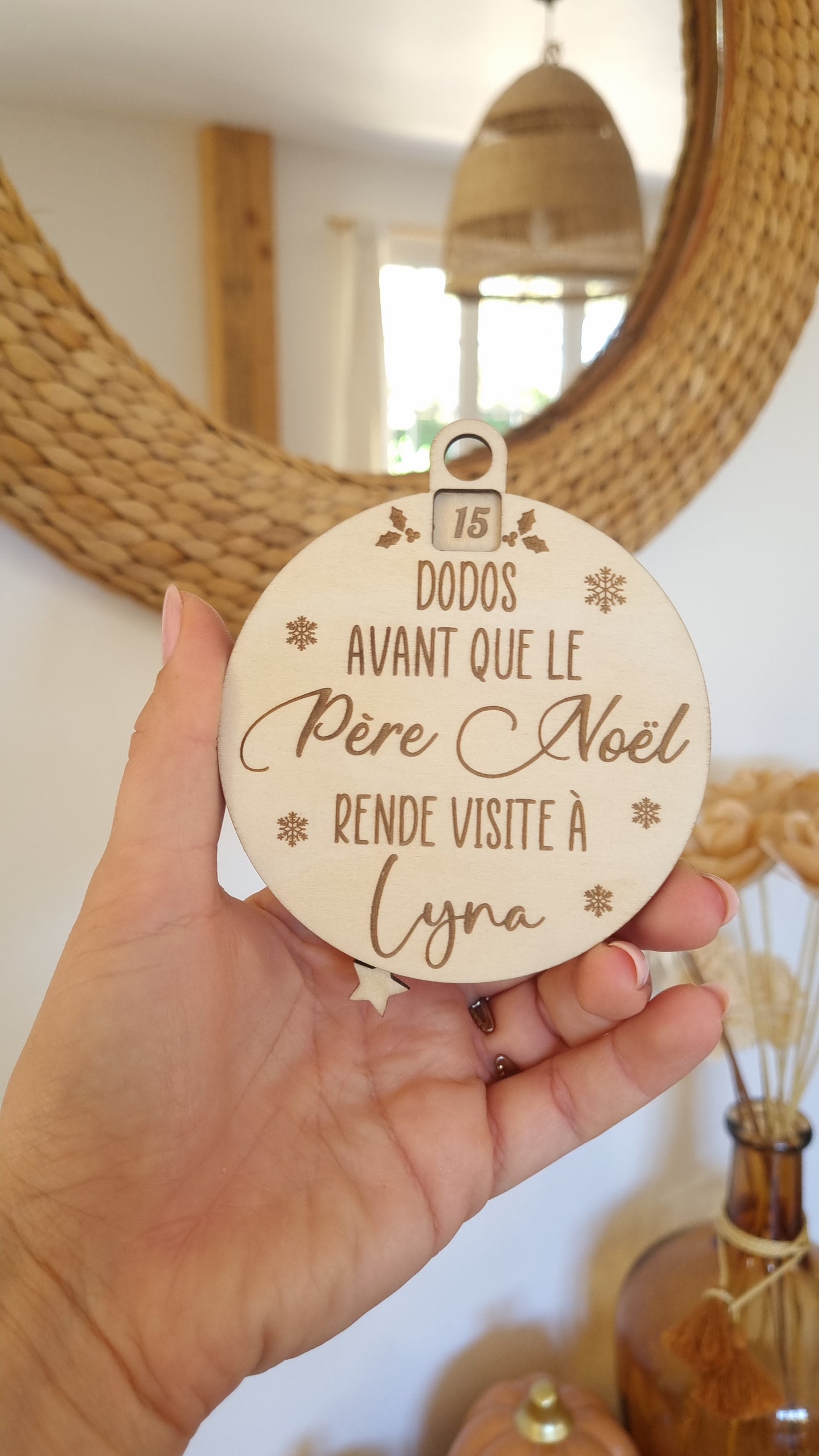 Boule de Noël décompte "nombre de dodos" personnalisée