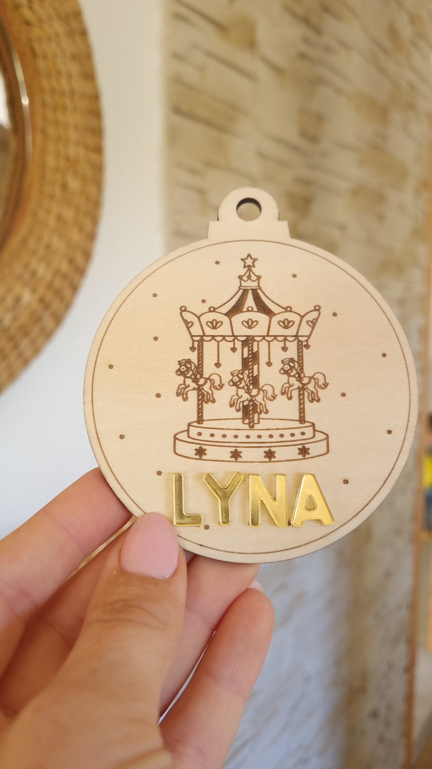 Boules de Noël personnalisées en bois