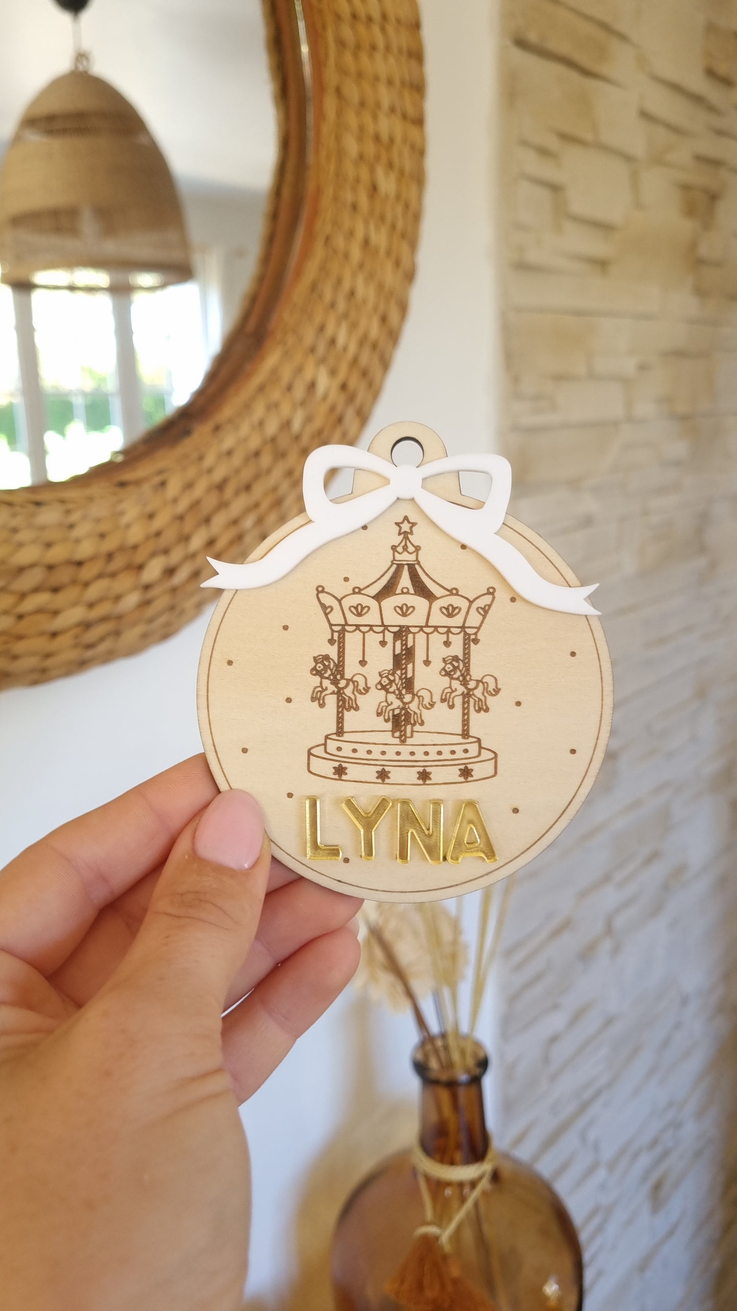 Boules de Noël personnalisées en bois