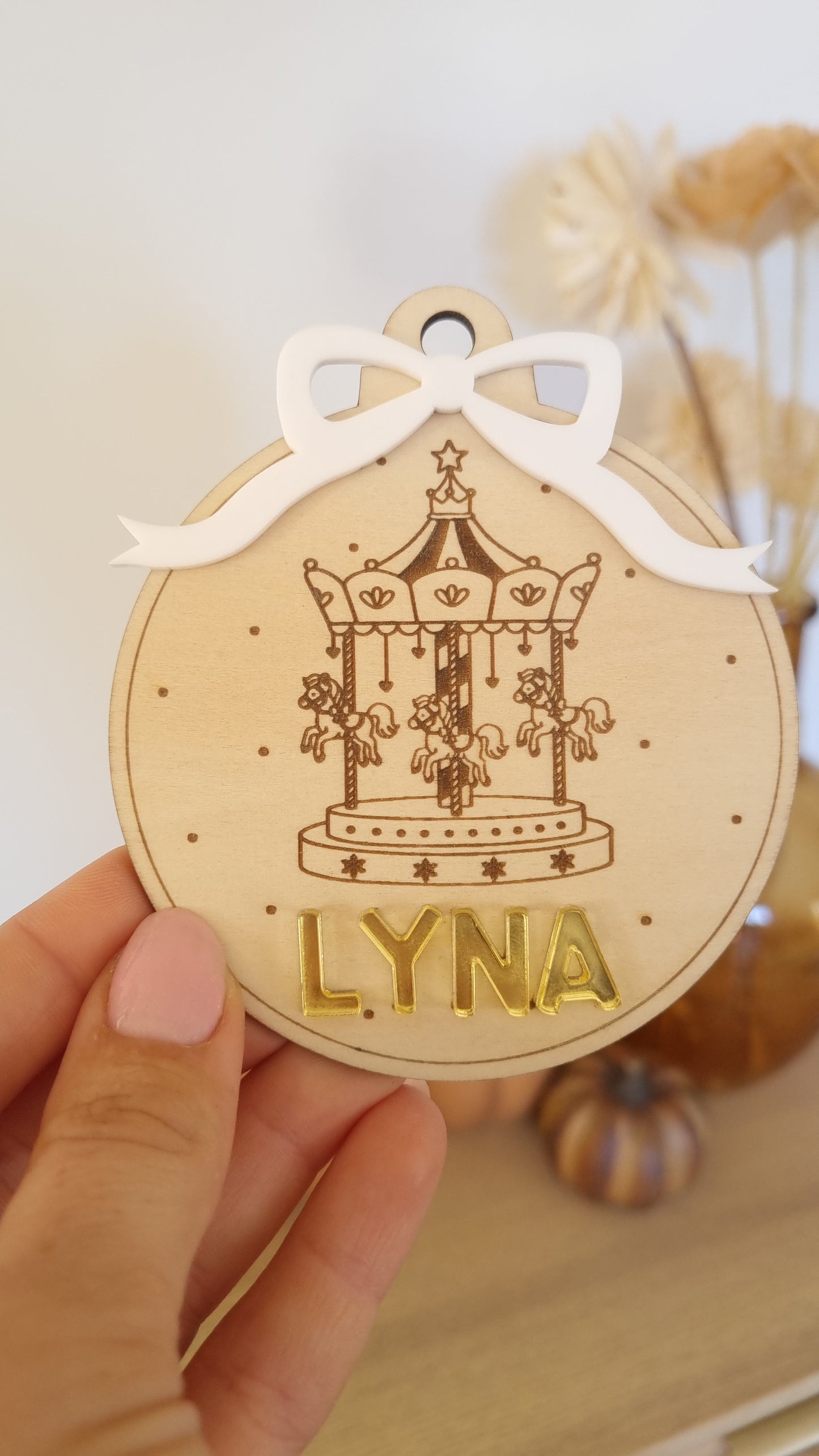 Boules de Noël personnalisées en bois