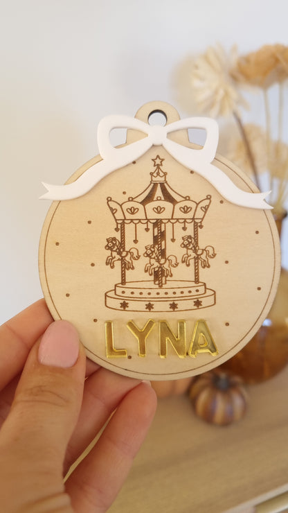 Boules de Noël personnalisées en bois