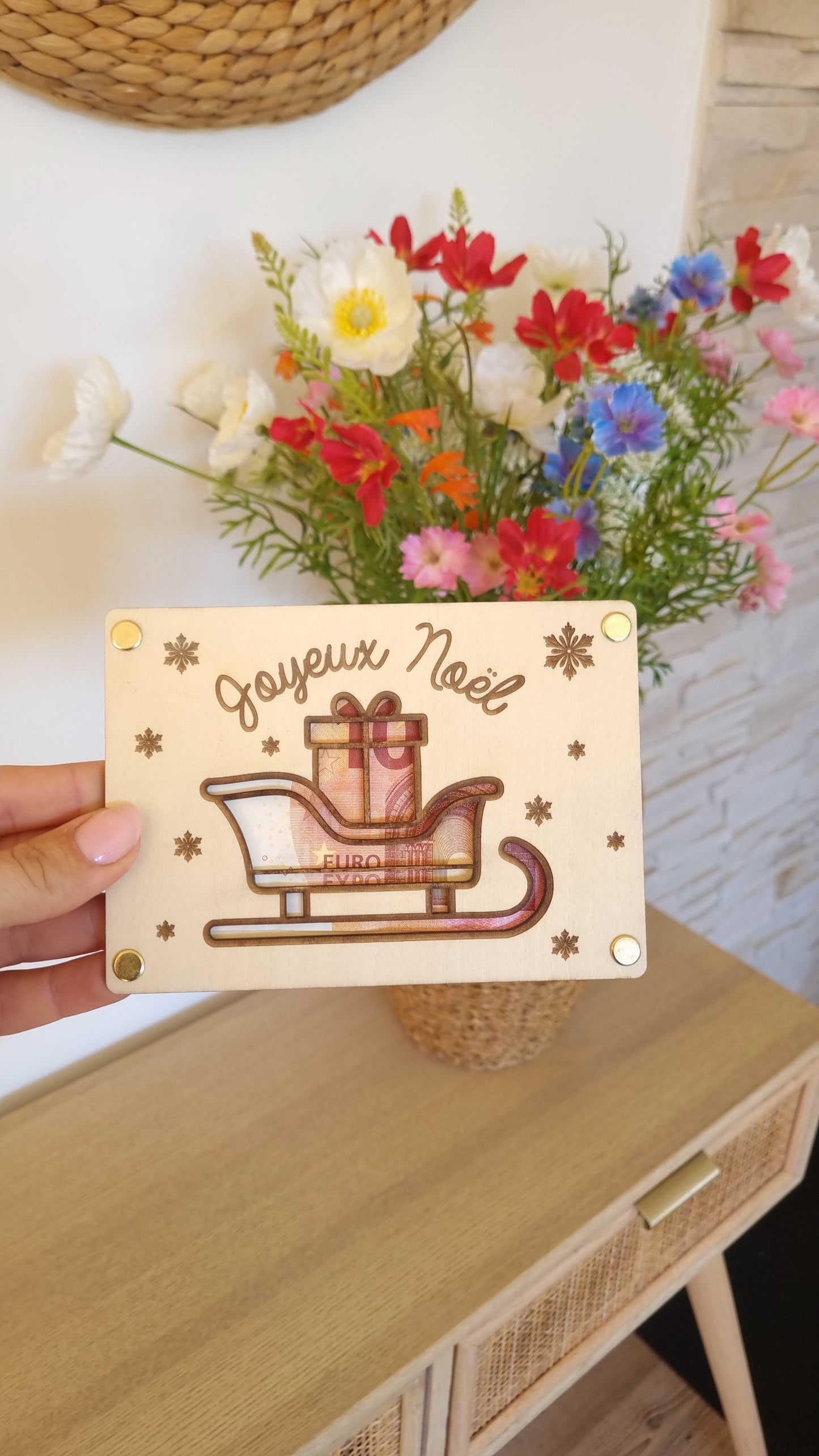 Carte en bois pour Noël