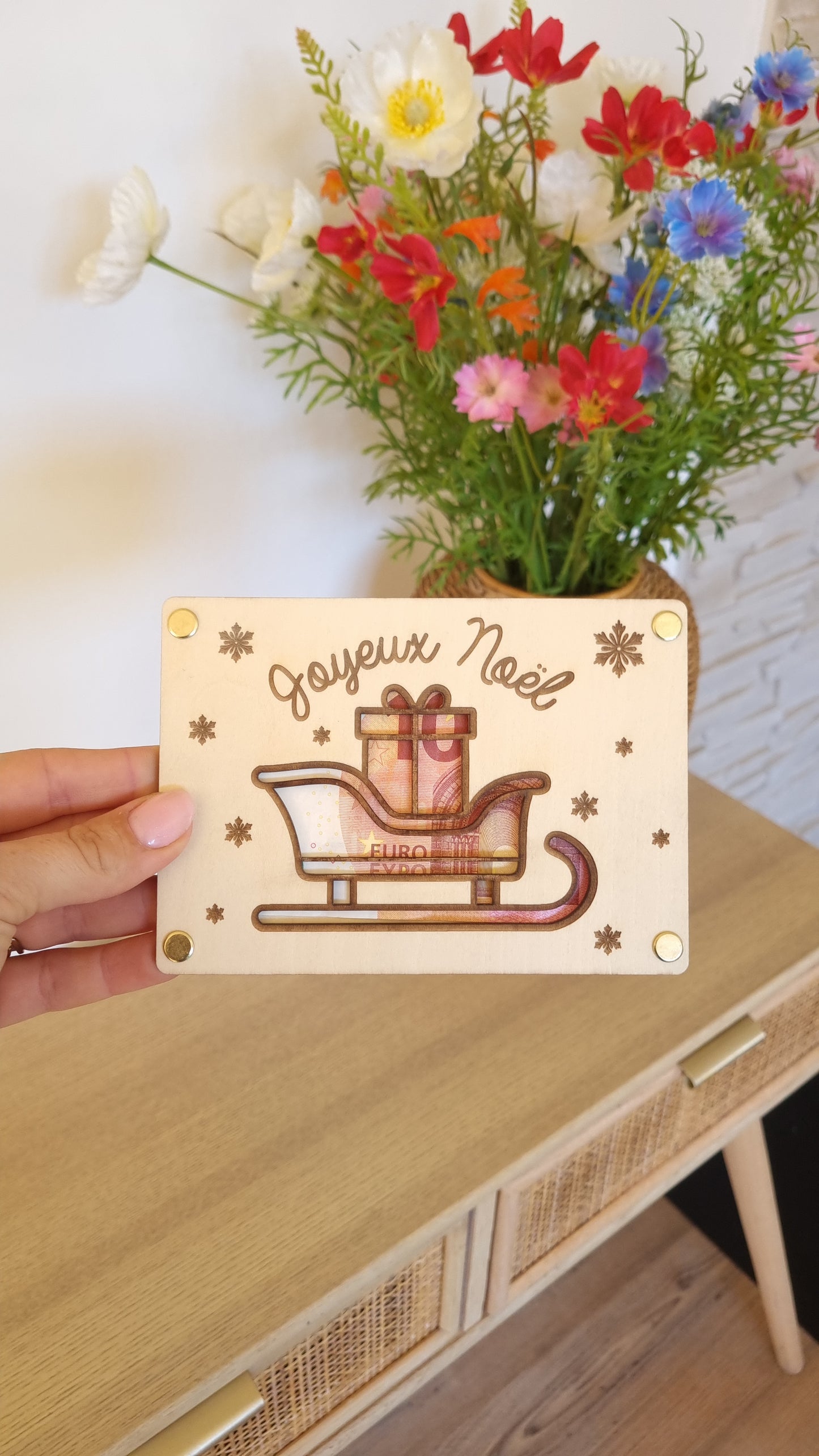 Carte en bois pour Noël