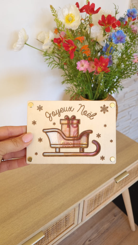 Carte en bois pour Noël