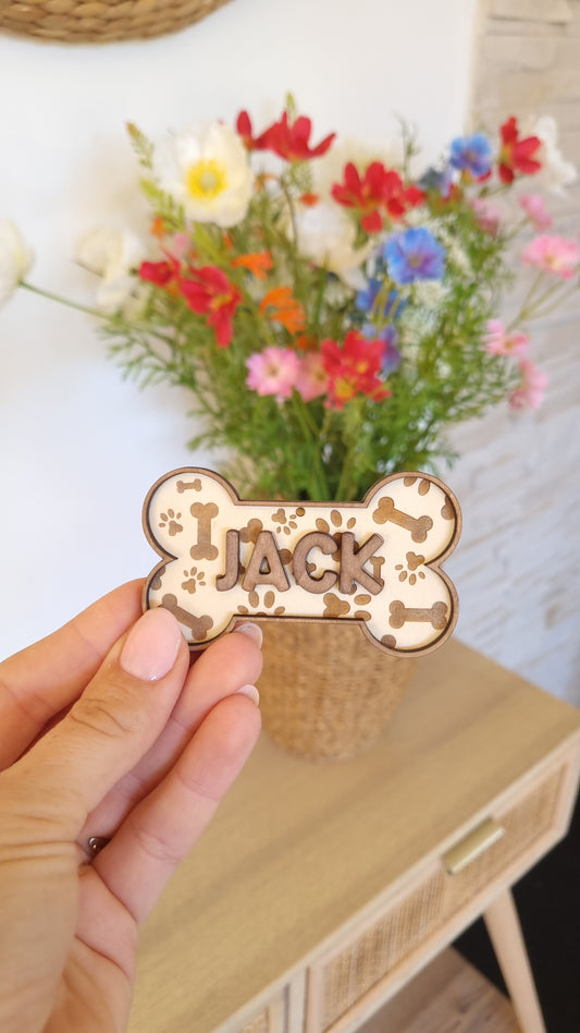 Boules de Noël en bois Os de chien