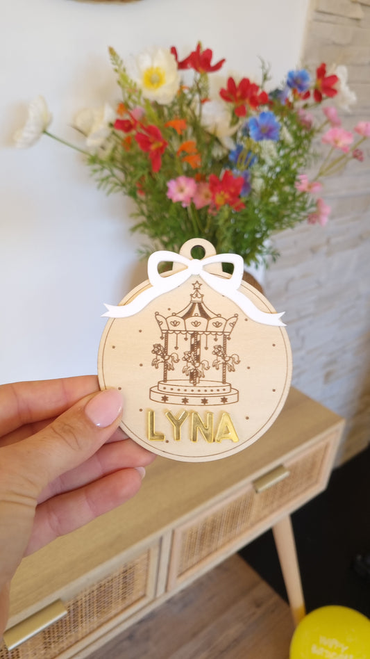 Boules de Noël personnalisées en bois