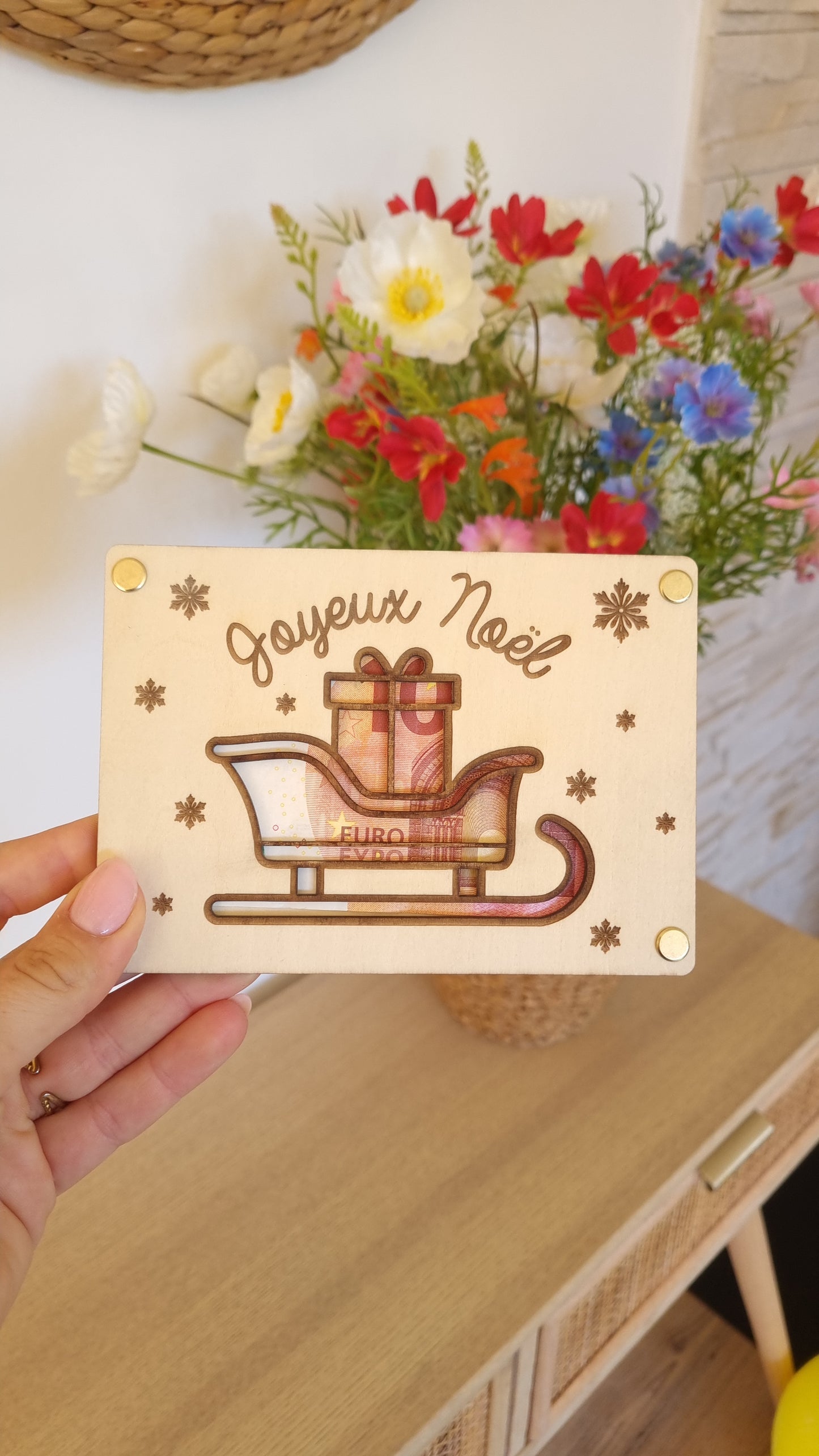 Carte en bois pour Noël