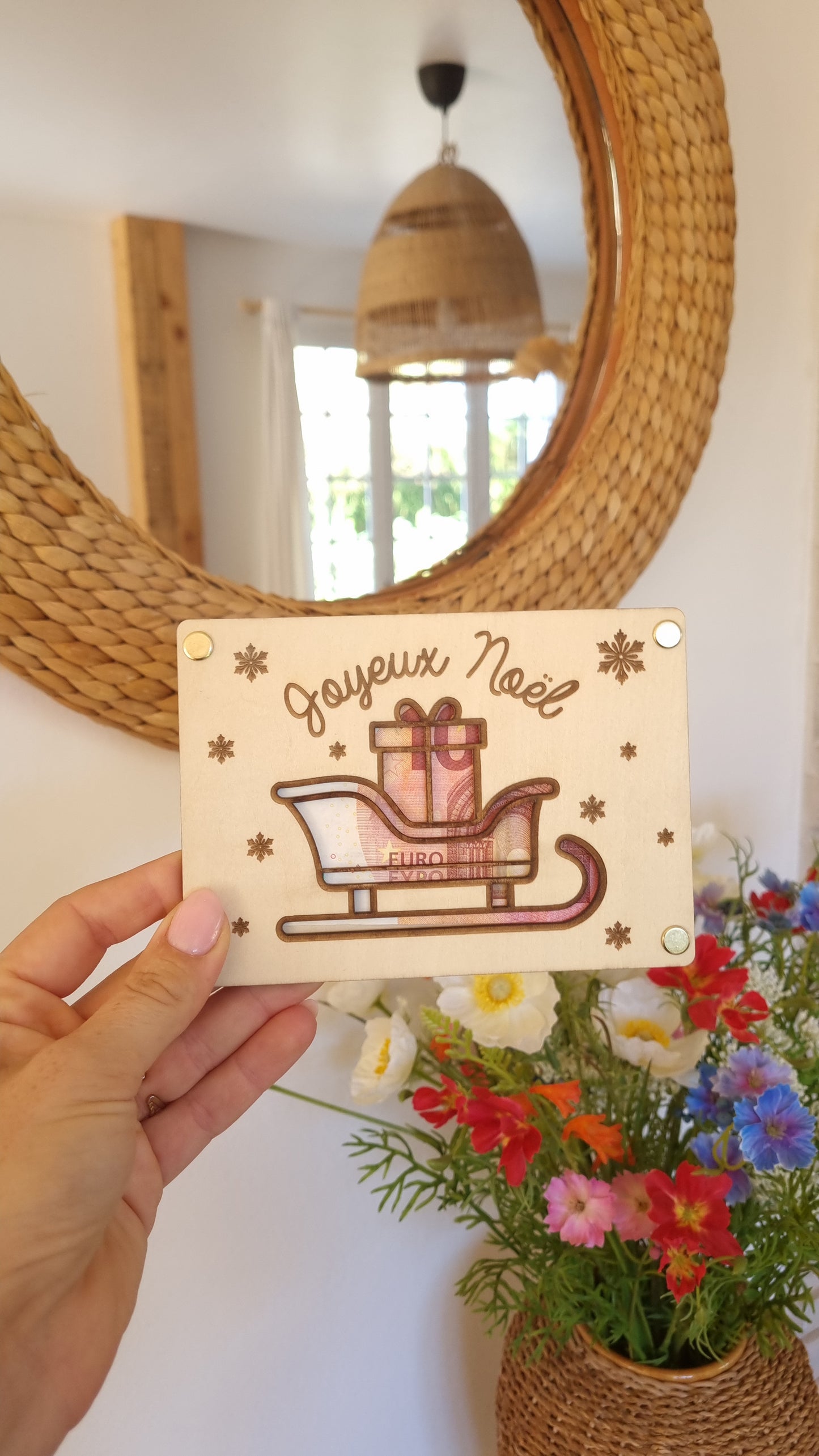 Carte en bois pour Noël