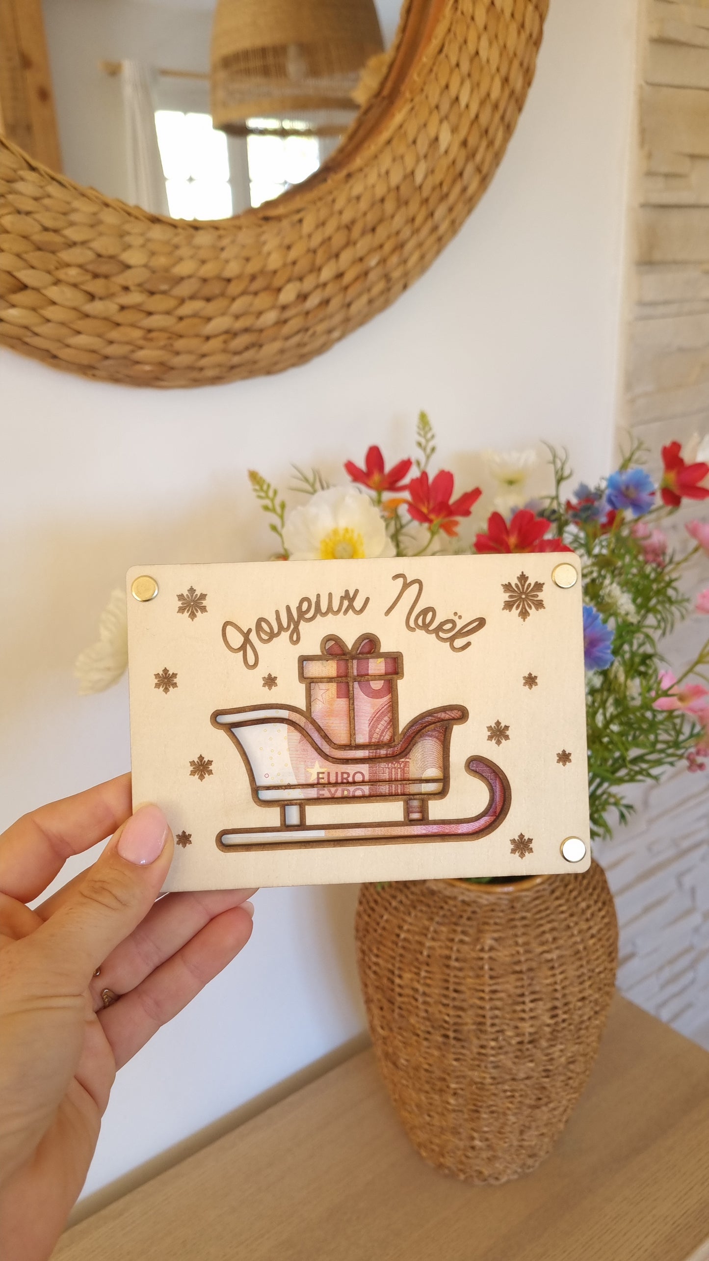 Carte en bois pour Noël