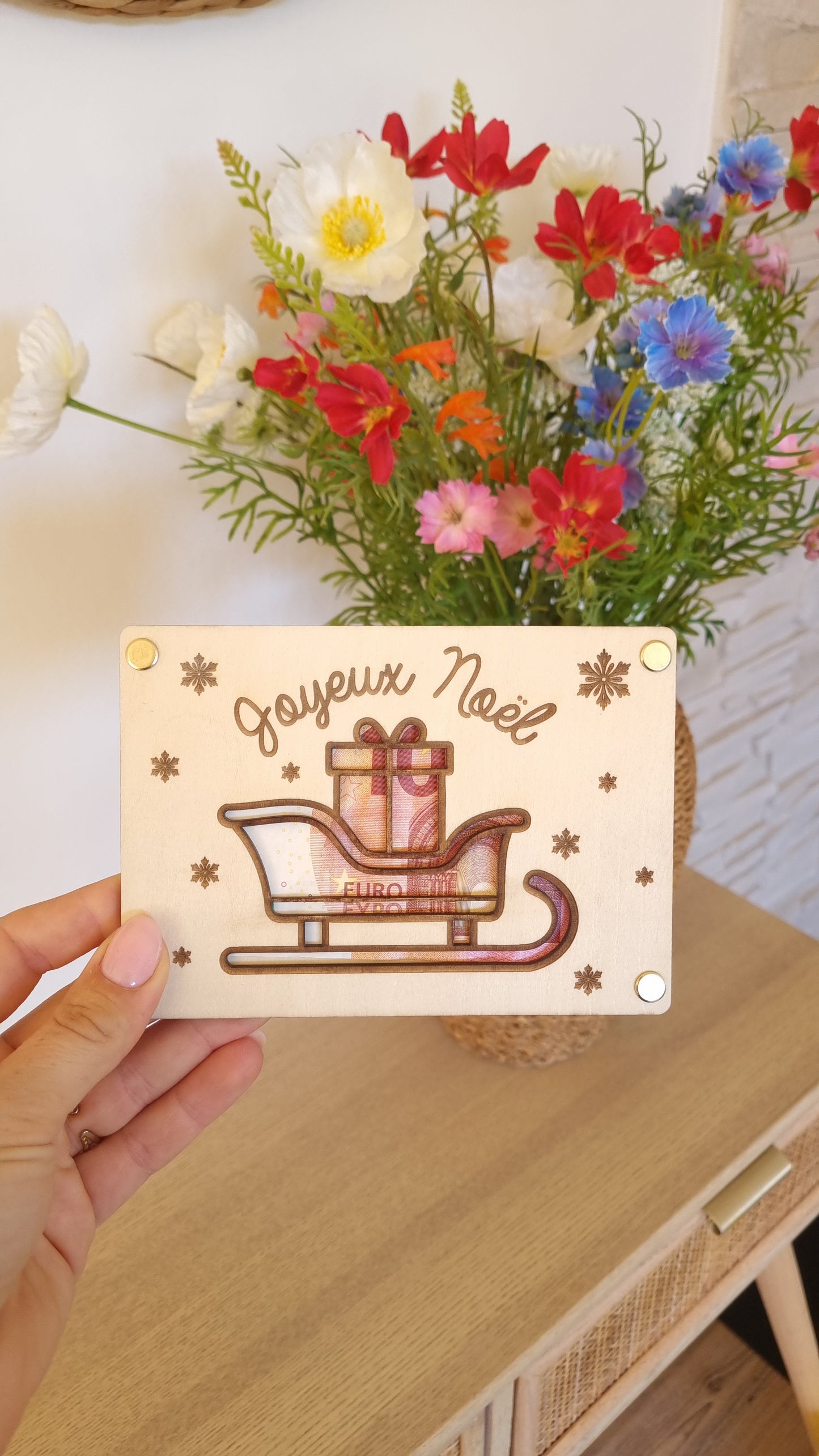 Carte en bois pour Noël