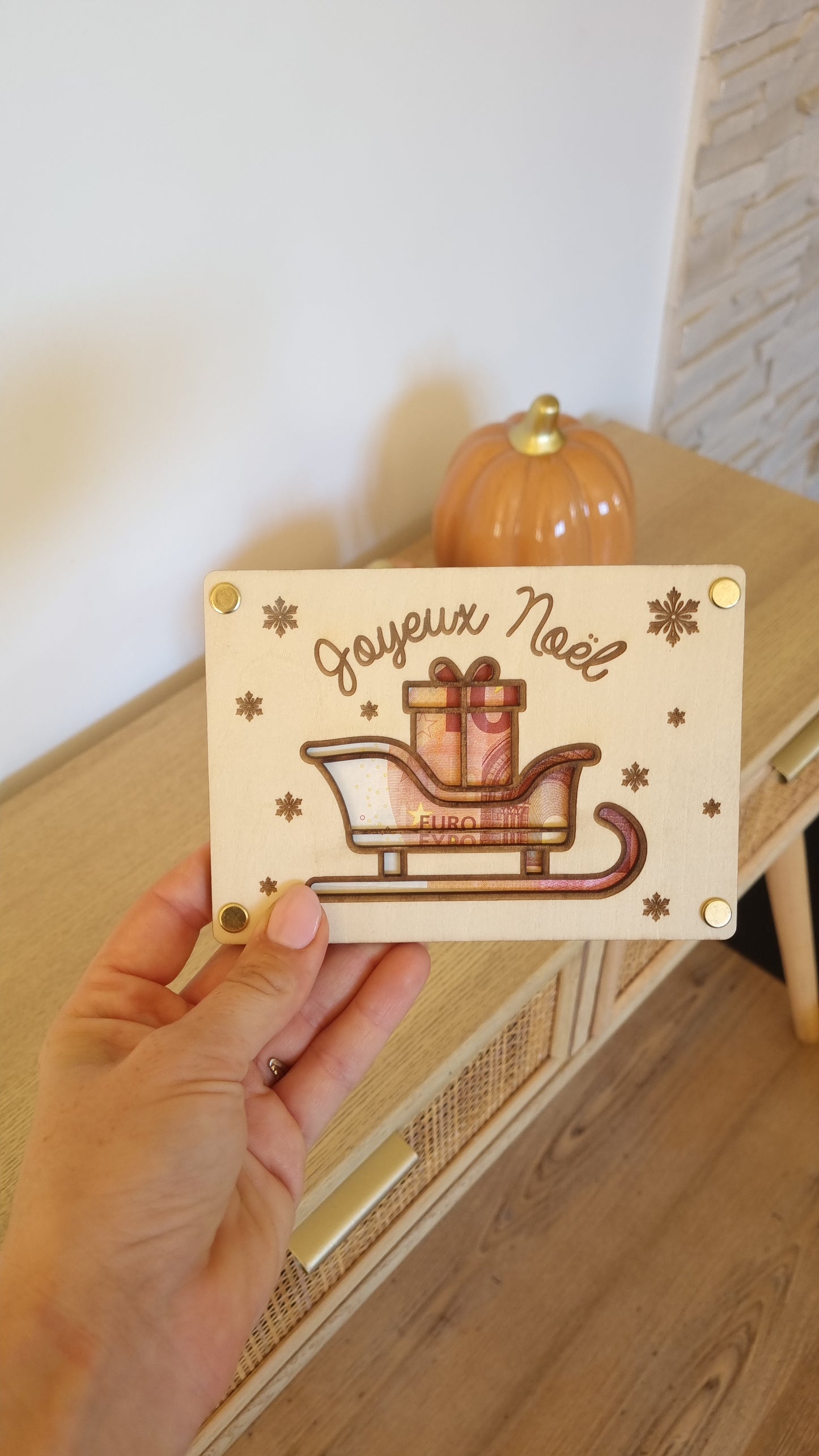 Carte en bois pour Noël