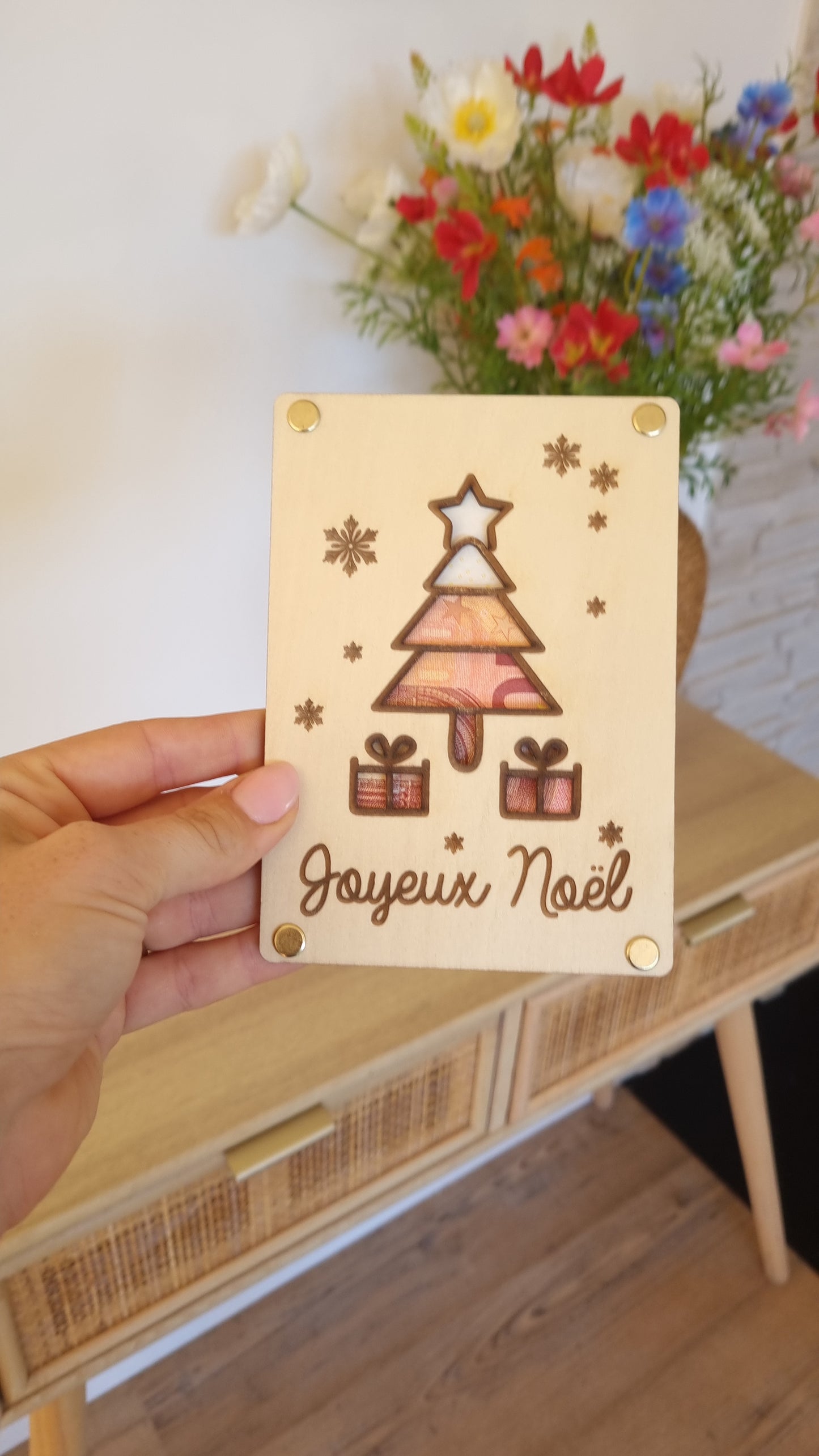 Carte en bois pour Noël