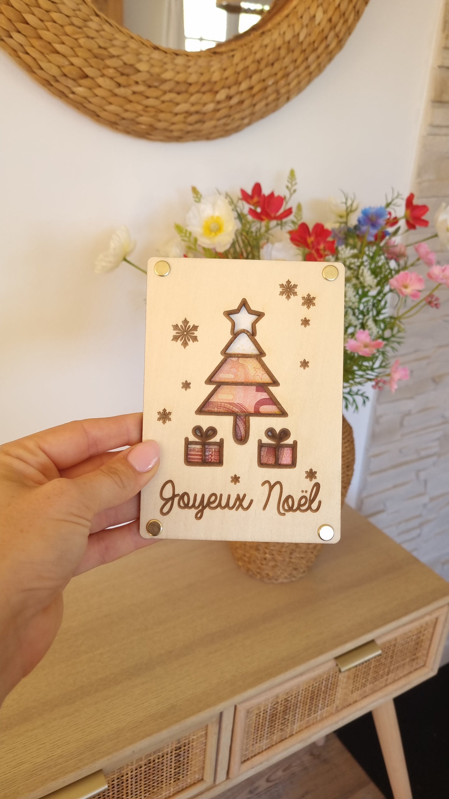 Carte en bois pour Noël