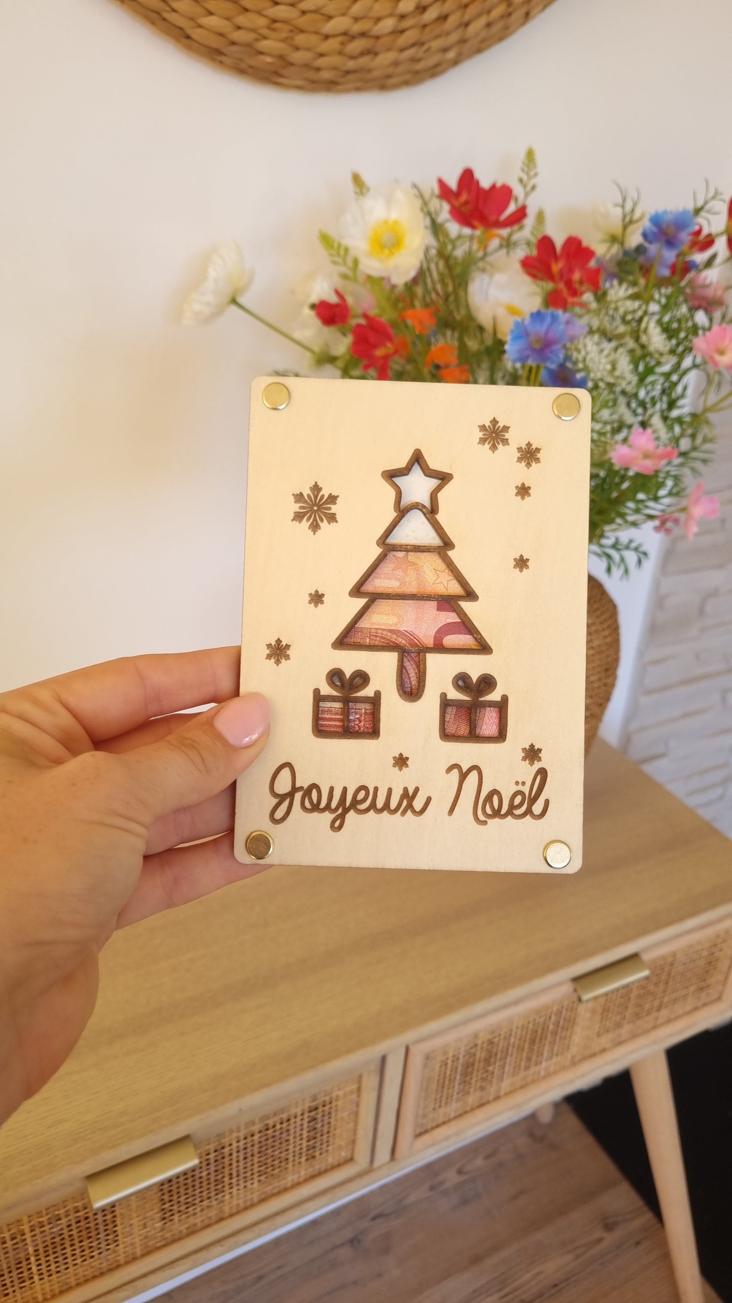 Carte en bois pour Noël