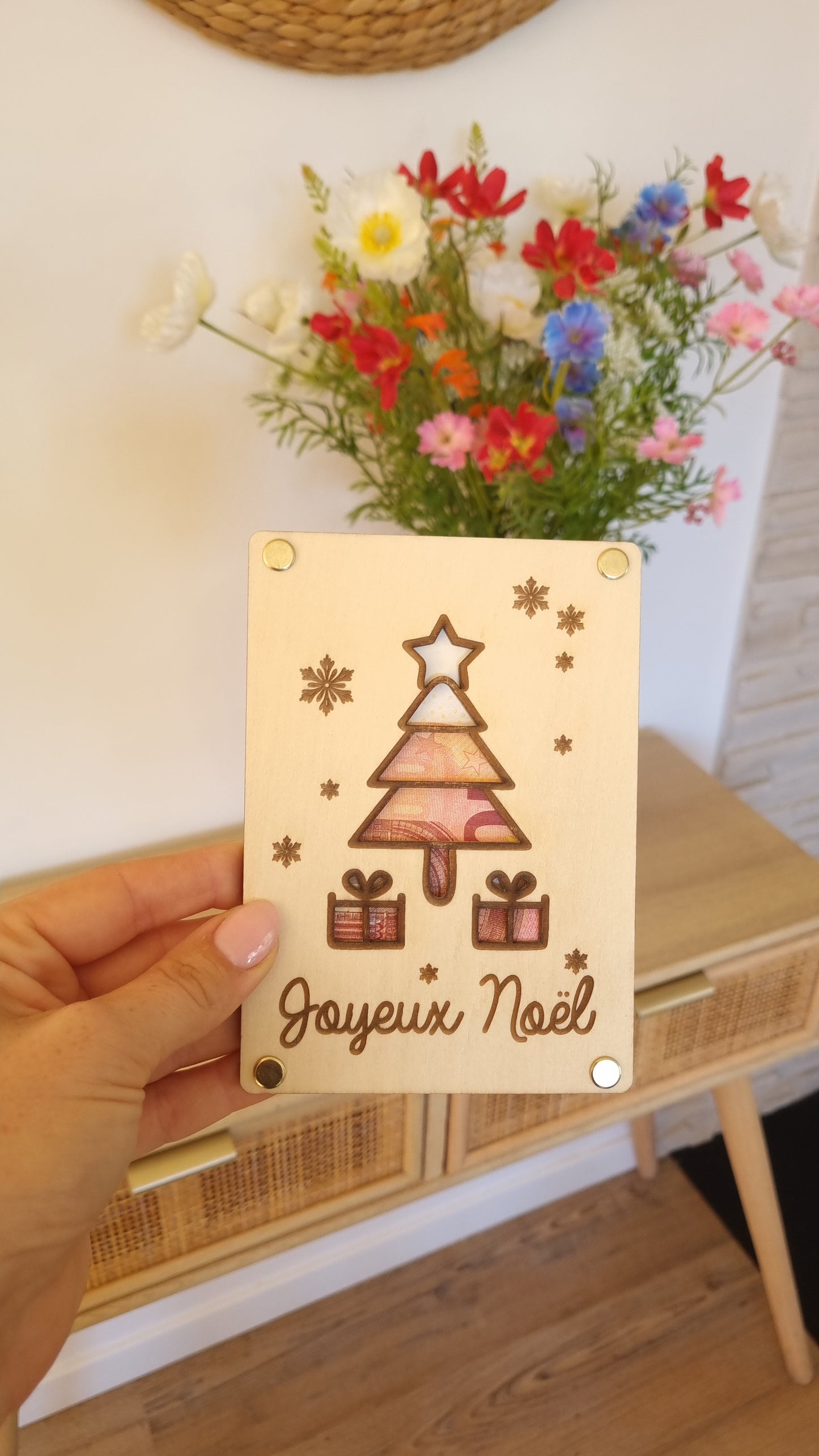 Carte en bois pour Noël