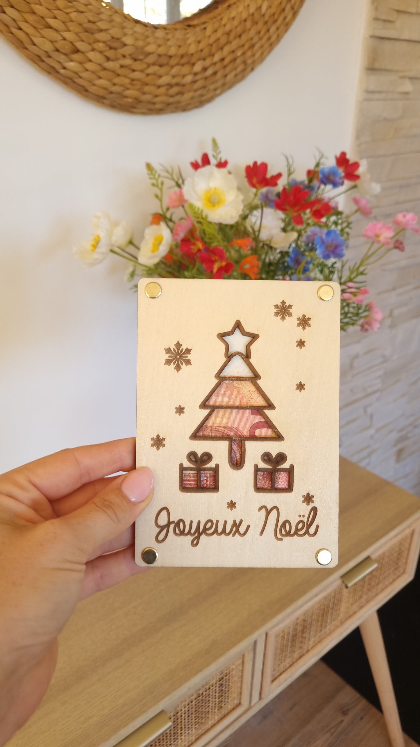 Carte en bois pour Noël