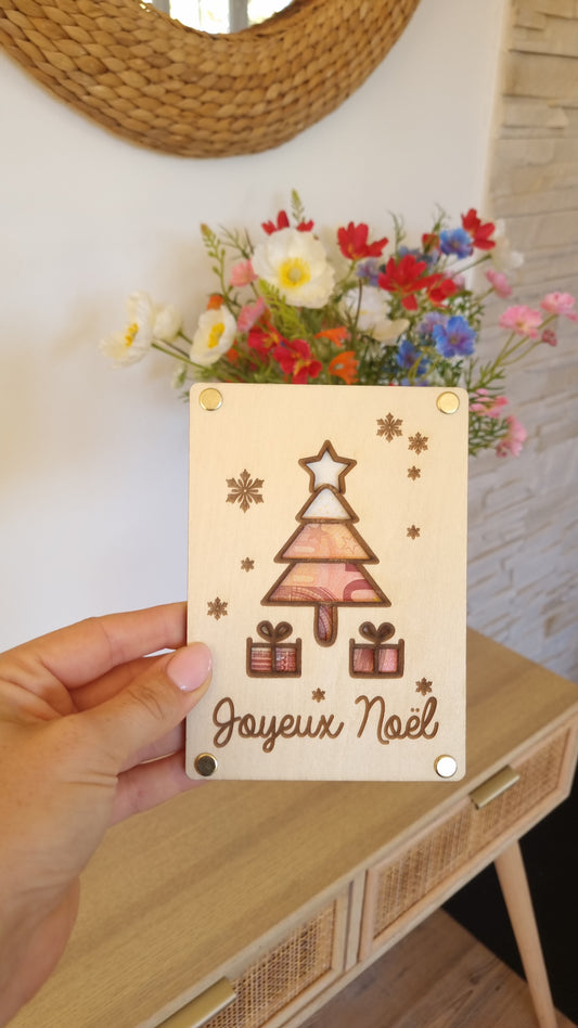 Carte en bois pour Noël