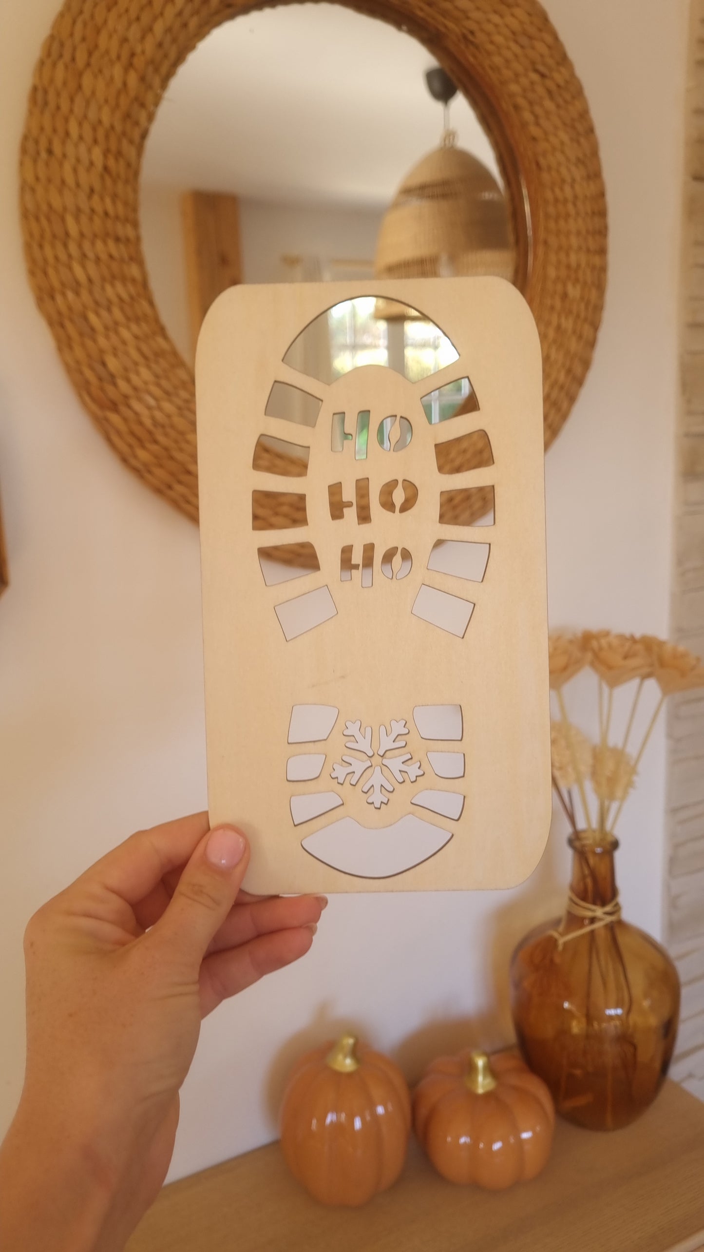 Pochoir en bois – Empreinte du Père Noël 🎅