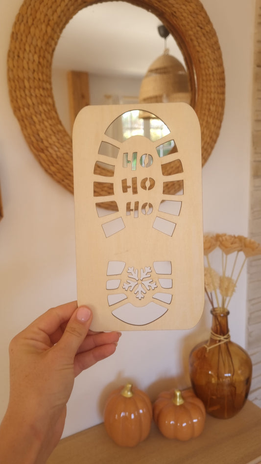 Pochoir en bois – Empreinte du Père Noël 🎅