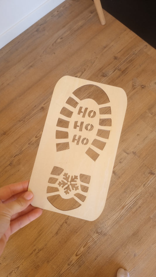 Pochoir en bois – Empreinte du Père Noël 🎅