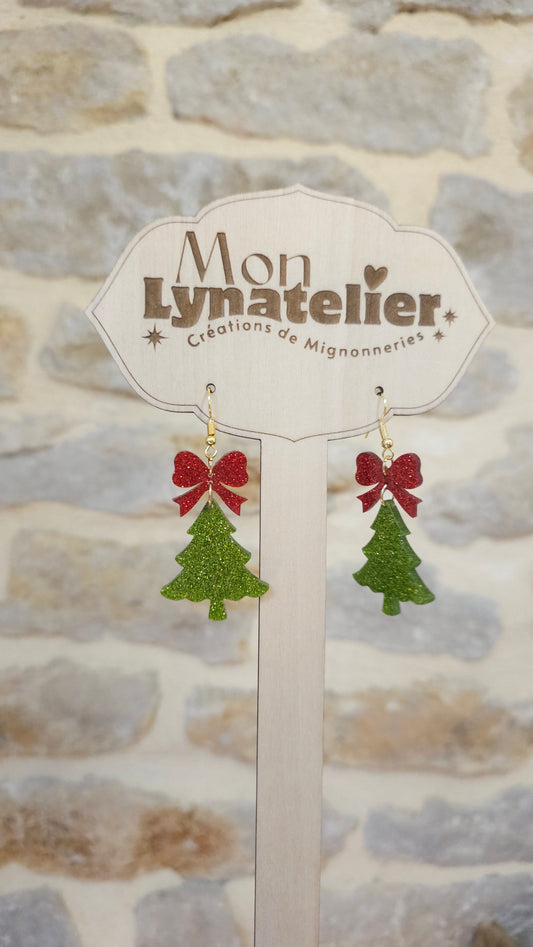 Boucles d'oreilles Sapin de Noël