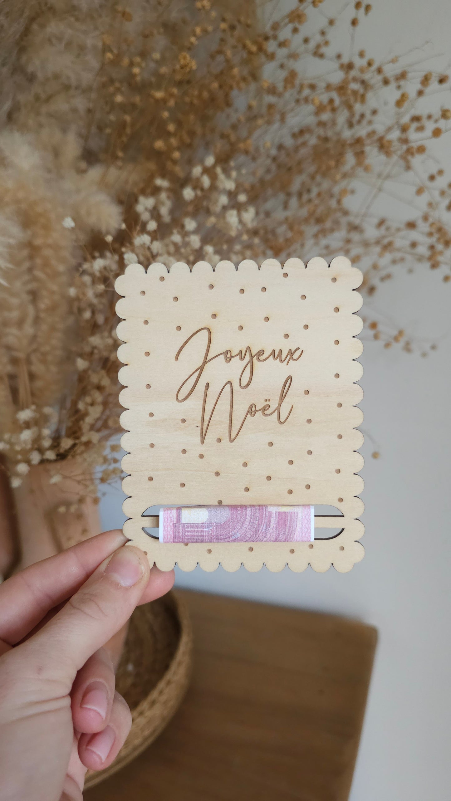 Carte en bois pour Noël