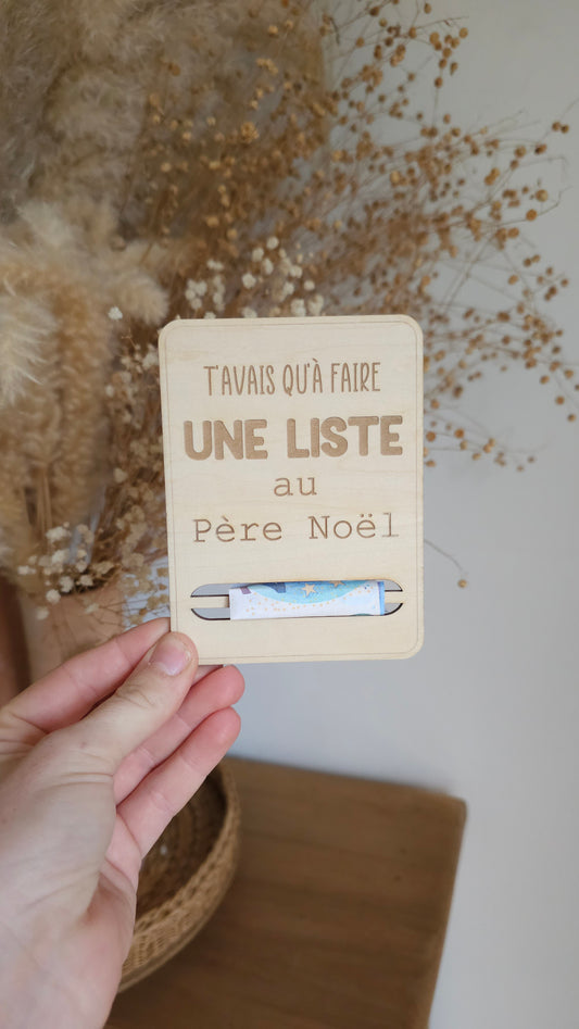 Carte en bois pour Noël