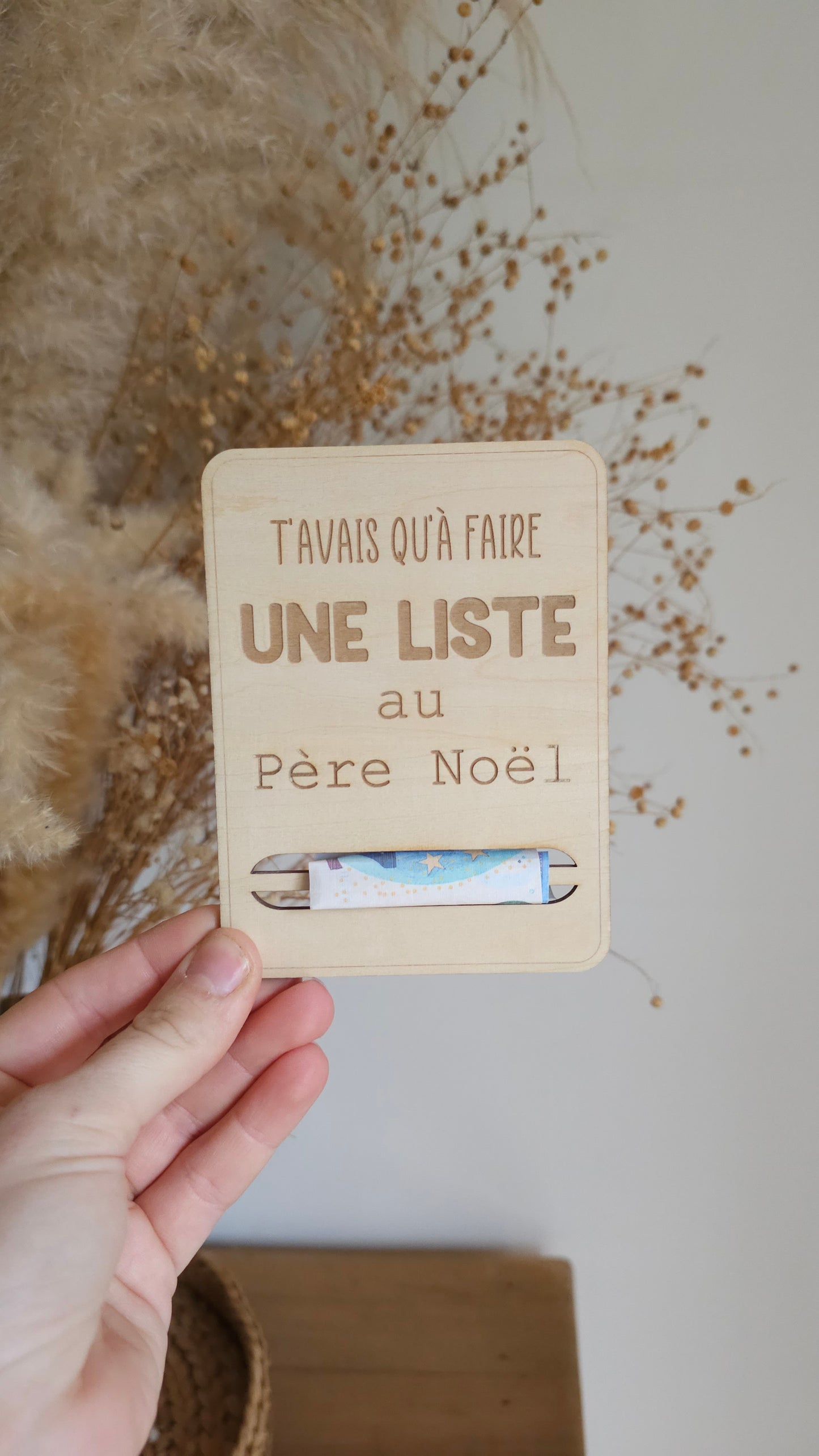 Carte en bois pour Noël