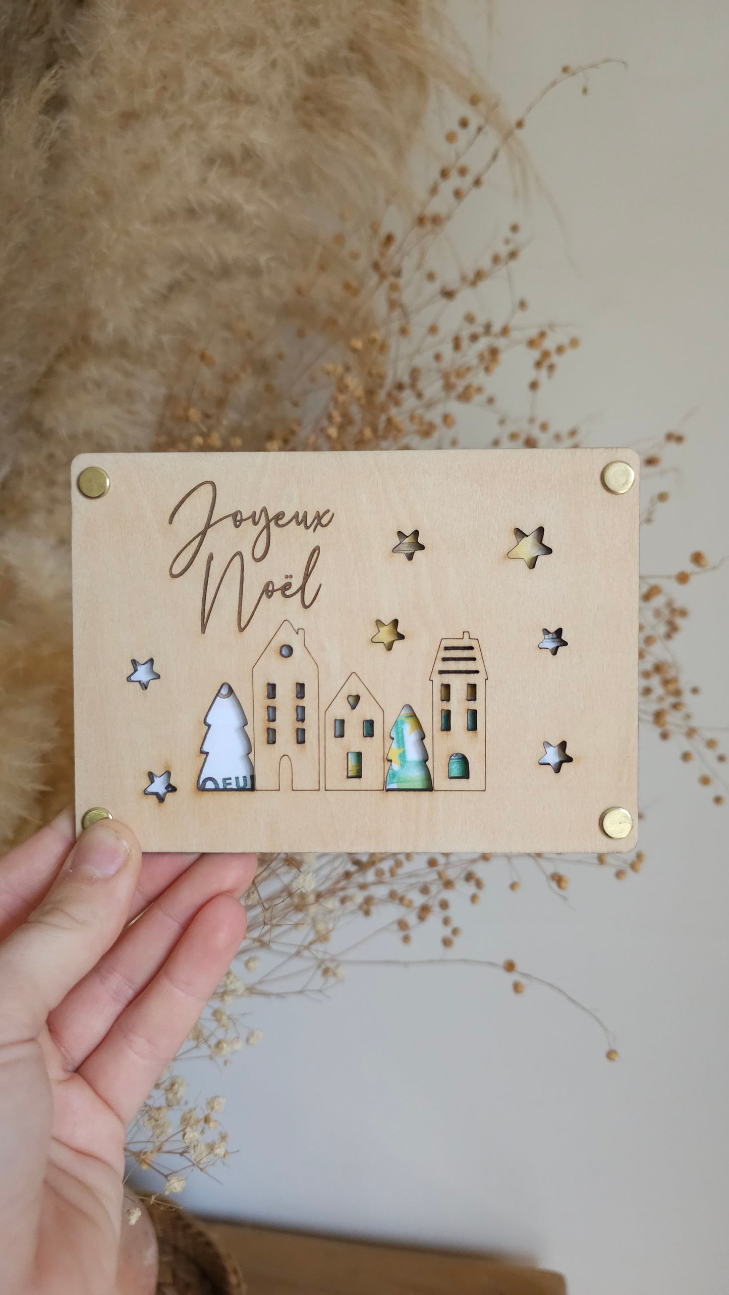 Carte en bois pour Noël