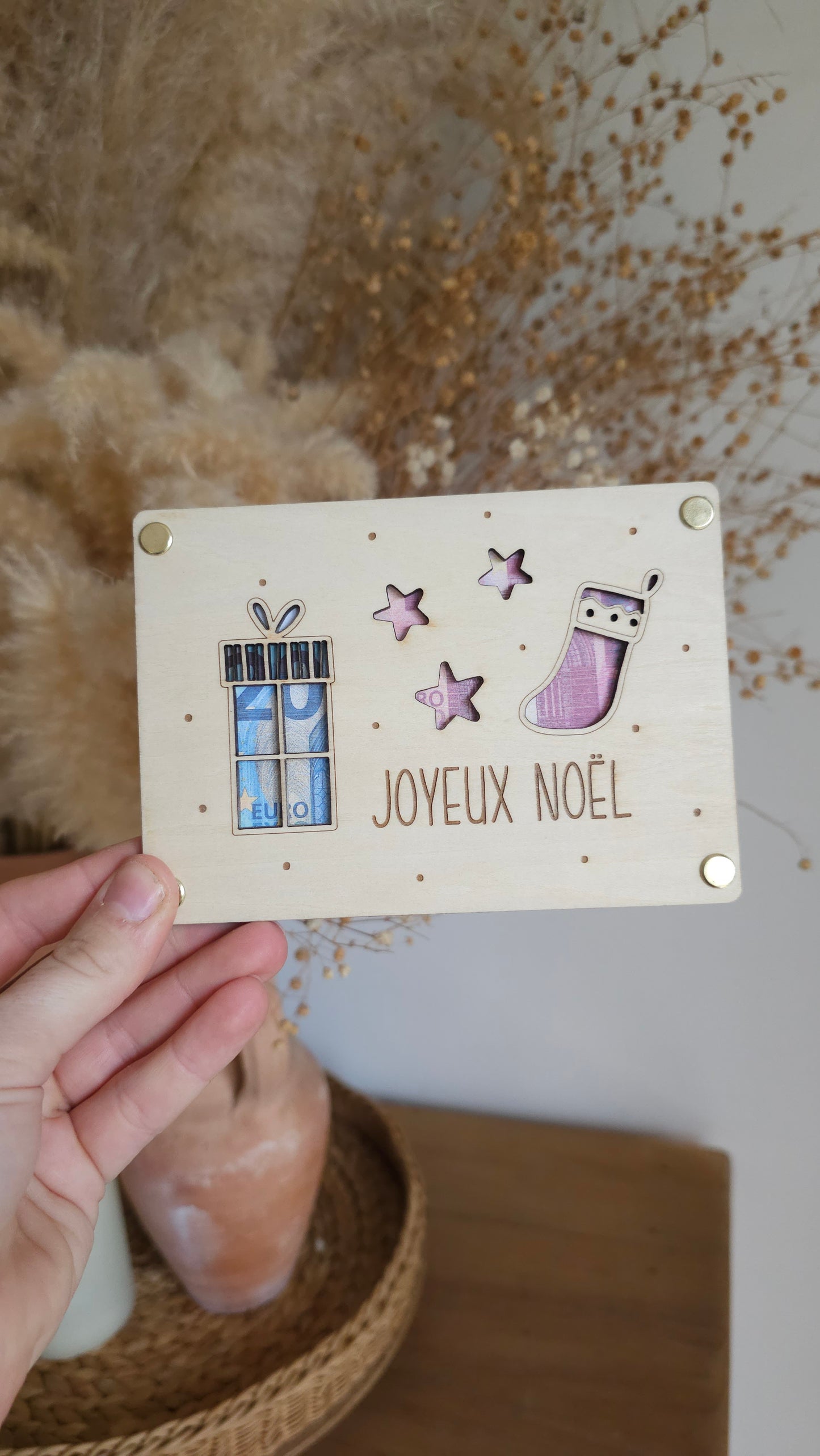 Carte en bois pour Noël