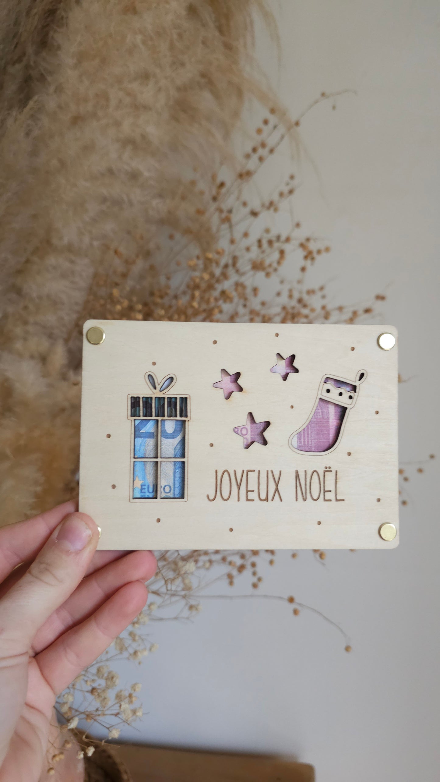 Carte en bois pour Noël