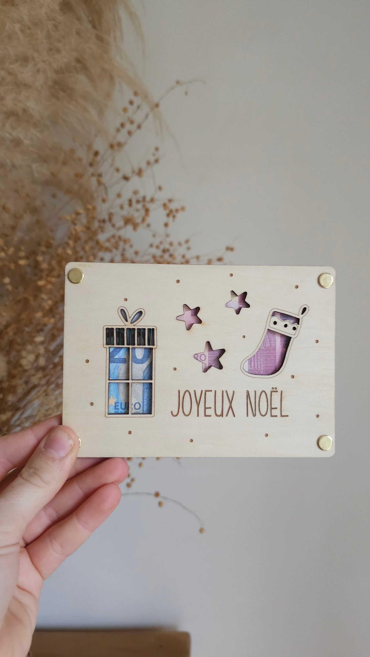 Carte en bois pour Noël