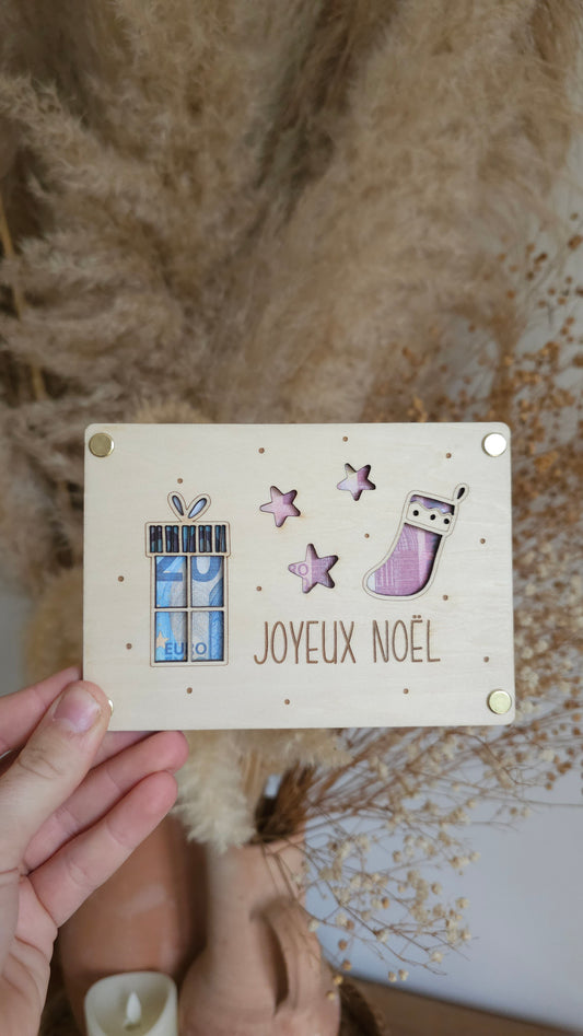 Carte en bois pour Noël
