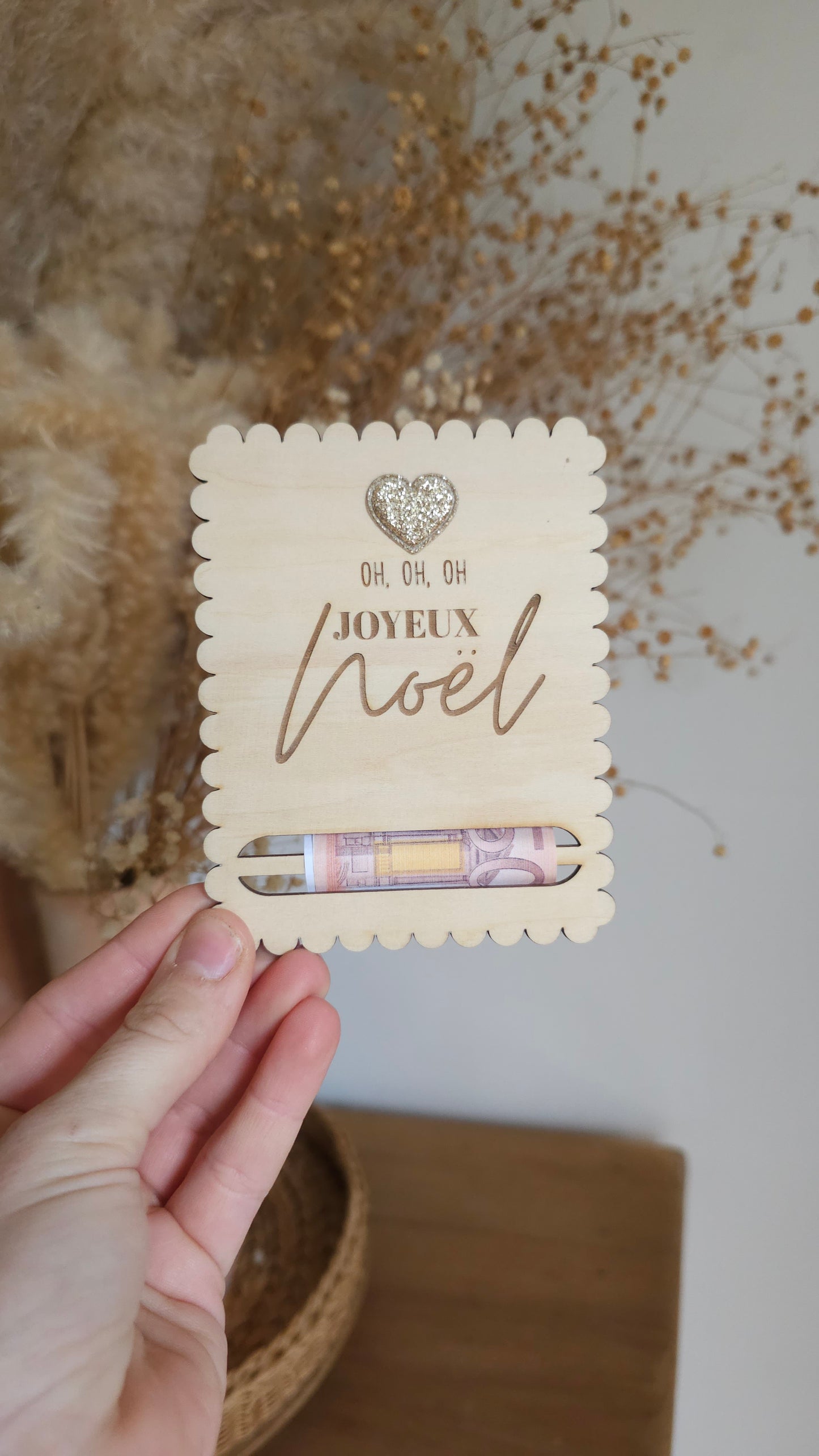 Carte en bois pour Noël