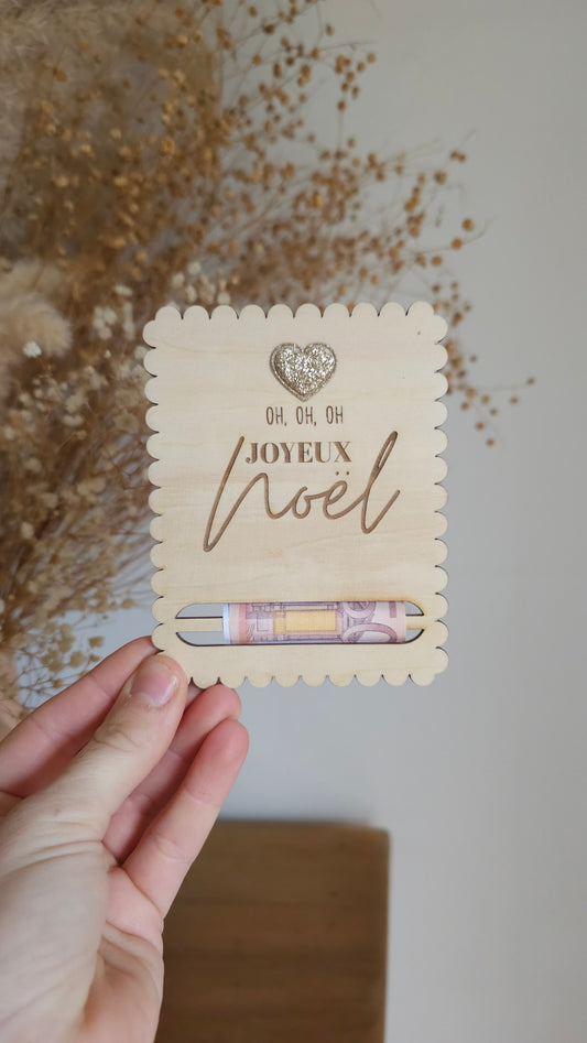 Carte en bois pour Noël