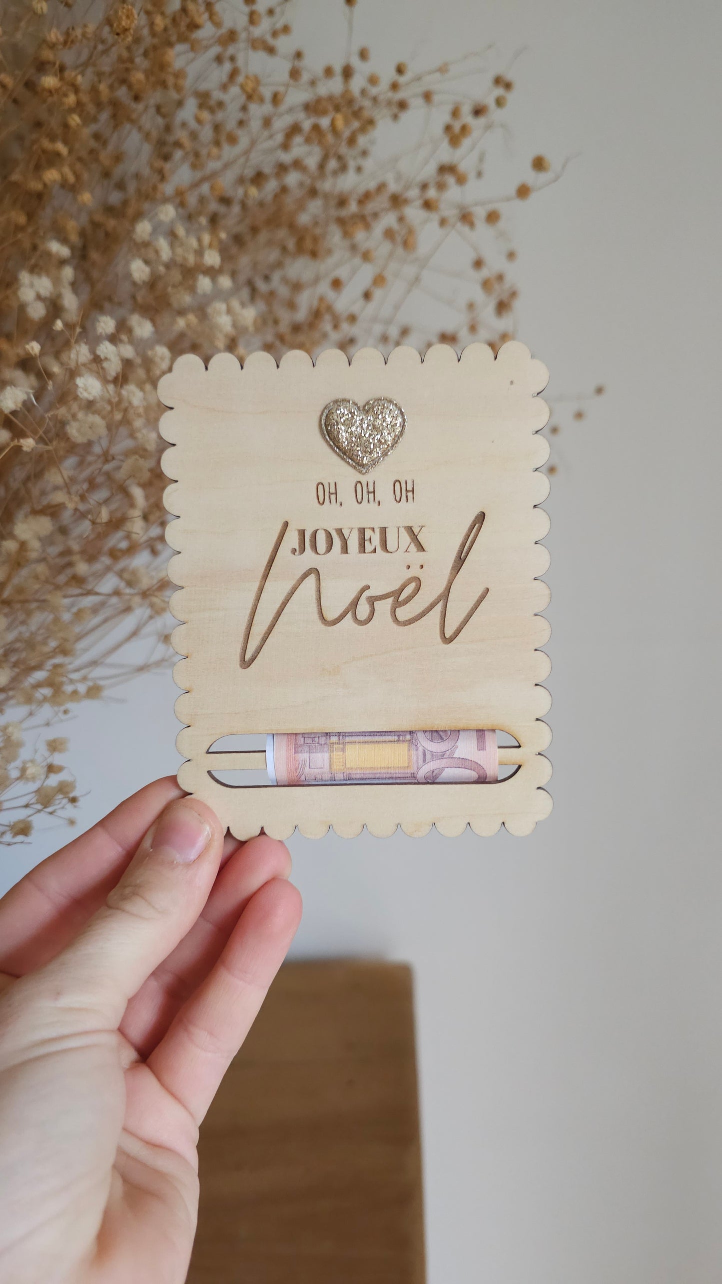 Carte en bois pour Noël