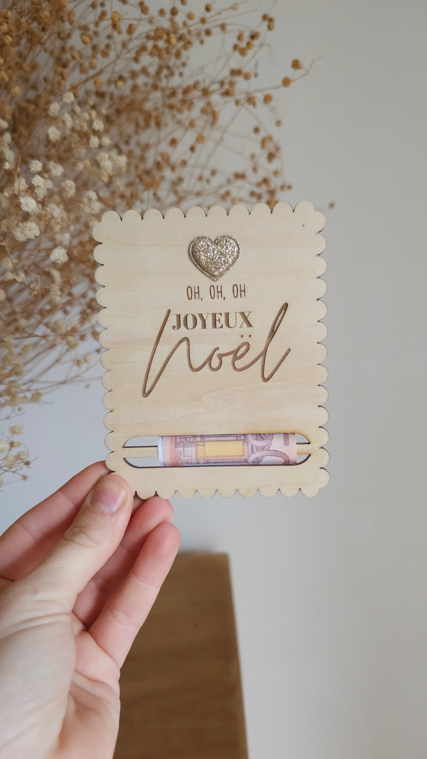 Carte en bois pour Noël